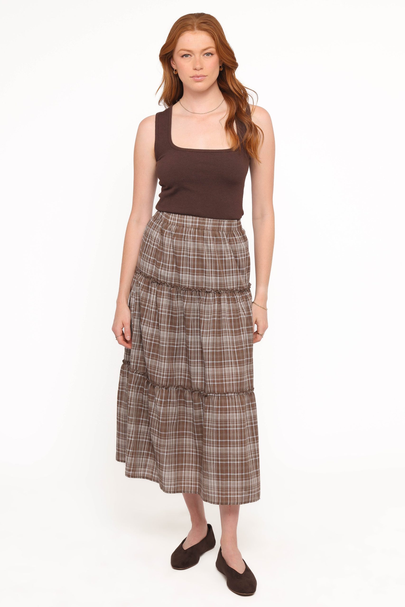 Campbell Tiered Maxi Skirt - Juno Check - Image 5