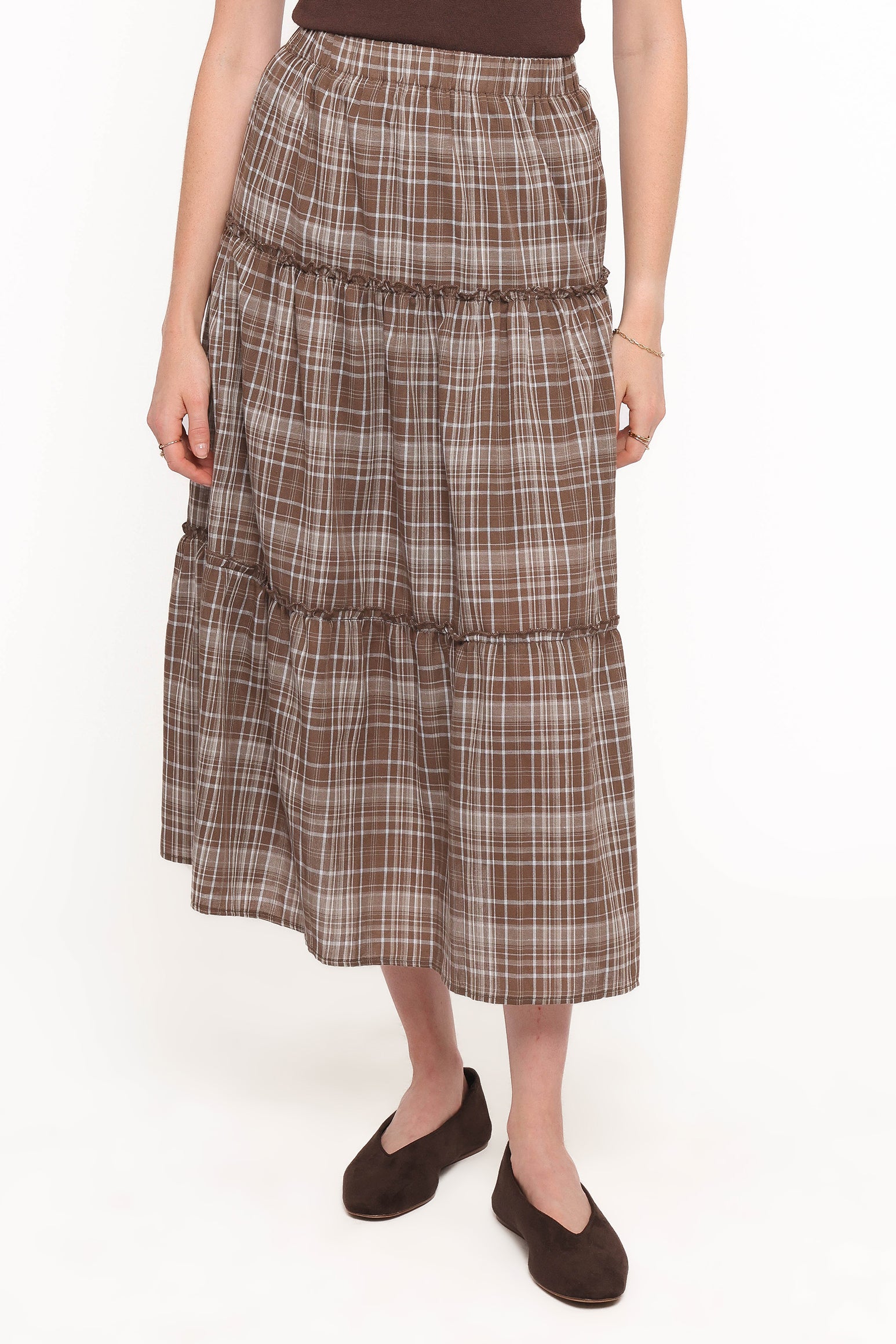 Campbell Tiered Maxi Skirt - Juno Check - Image 2