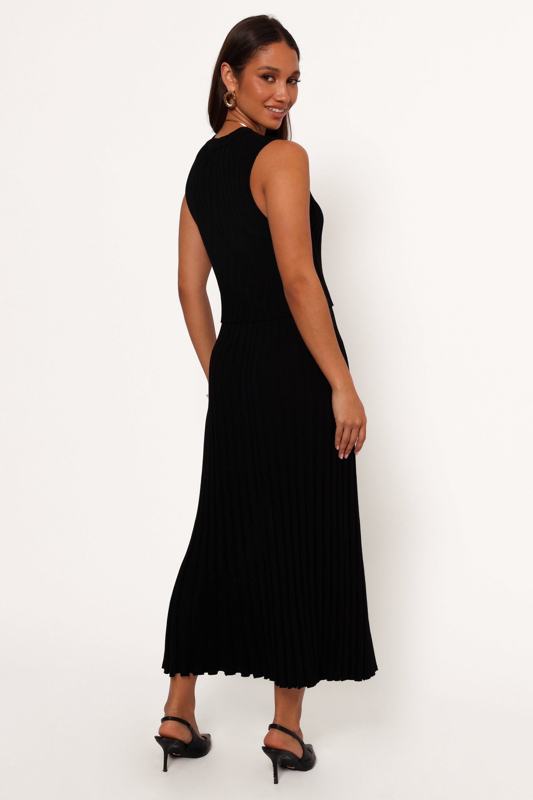 Carson Knit Midi Skirt - Black - Image 4