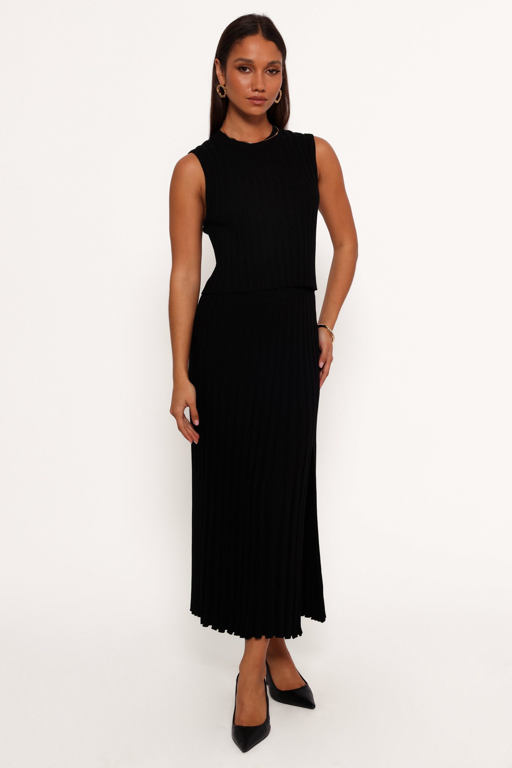 Carson Knit Midi Skirt - Black - Image 5
