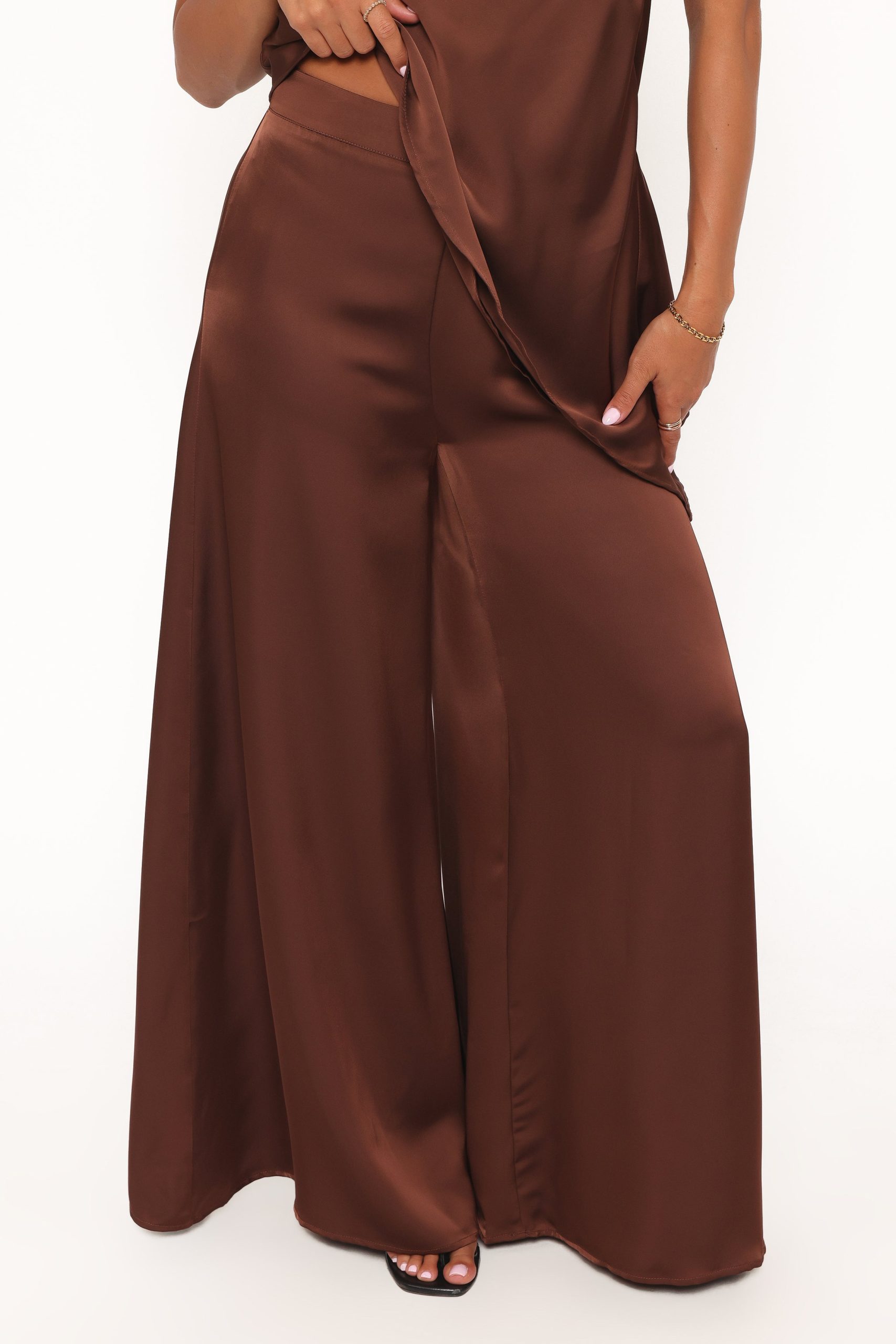 Charmer Wide Leg Pant - Dark Brown - Image 2