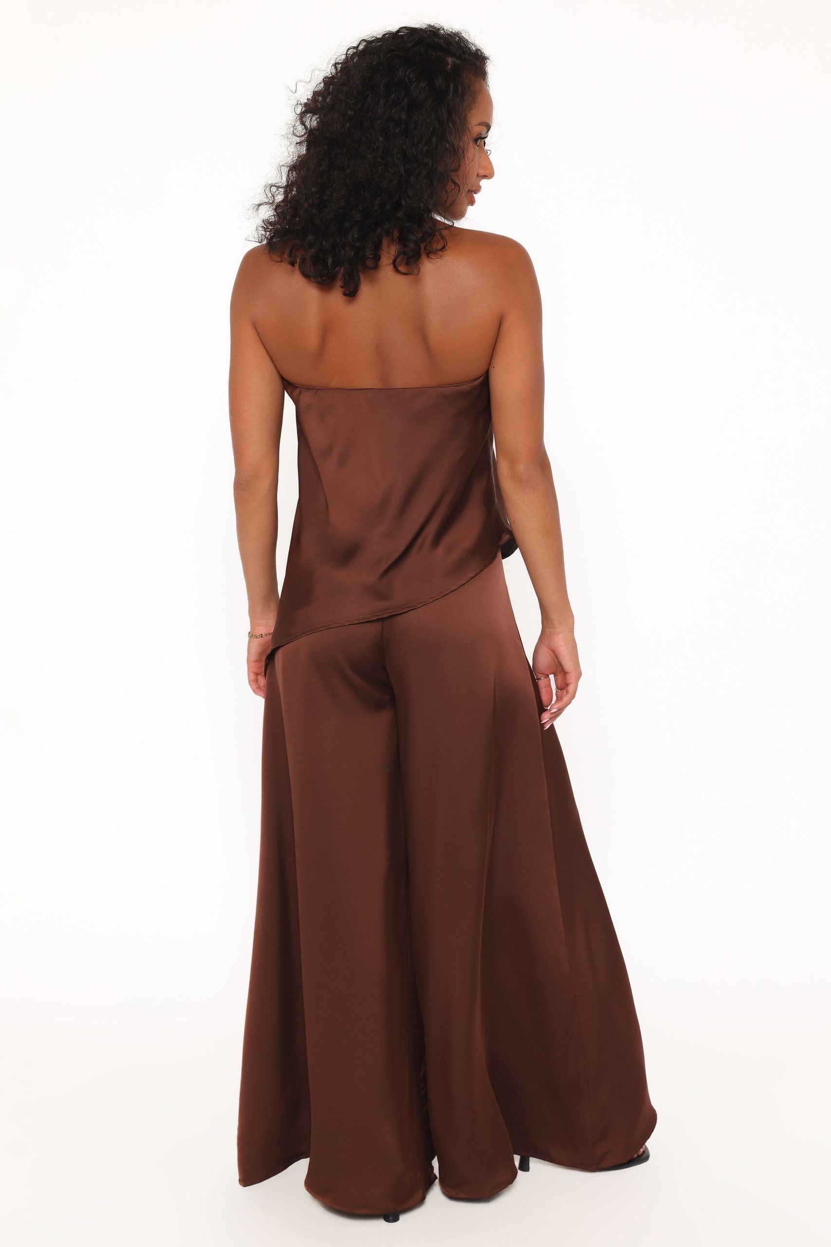 Charmer Wide Leg Pant - Dark Brown - Image 4