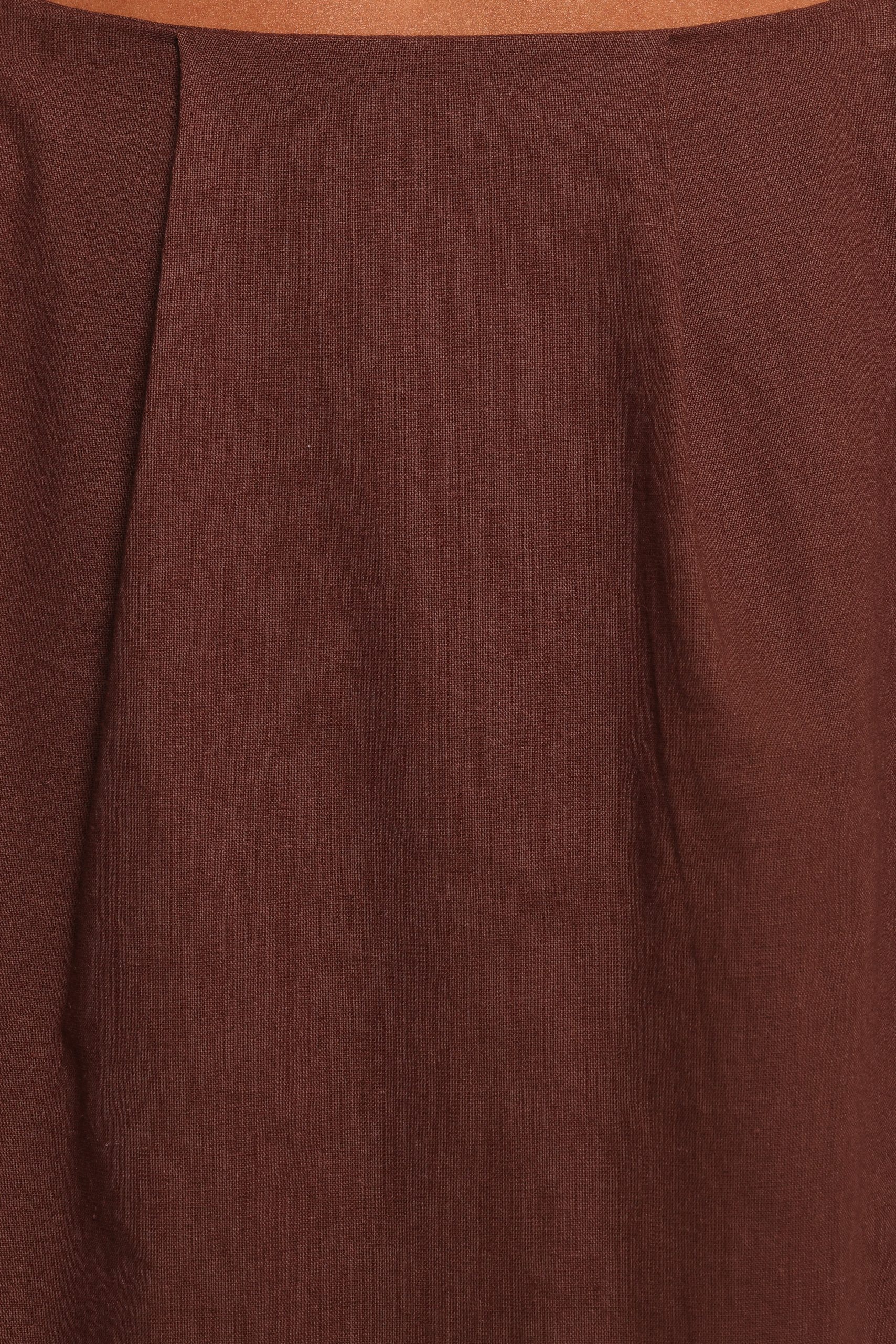 Chiaro Midi Skirt - Brown - Image 6
