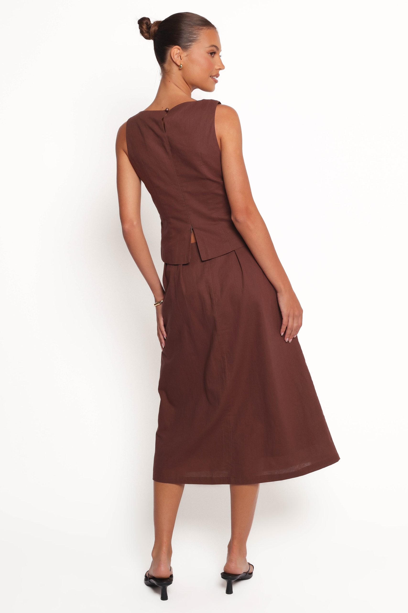 Chiaro Midi Skirt - Brown - Image 4