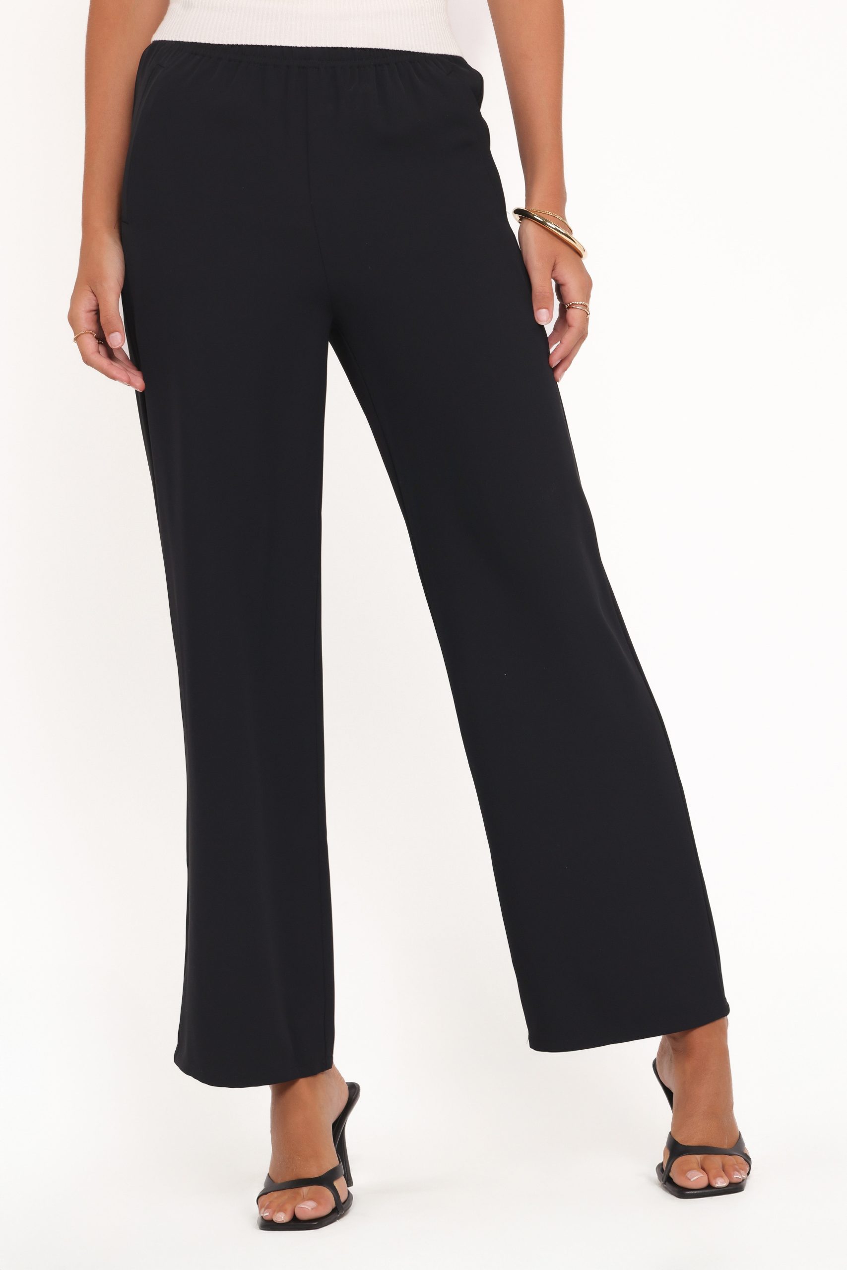 Clark Crepe Wide Leg Pant - Black - Image 3