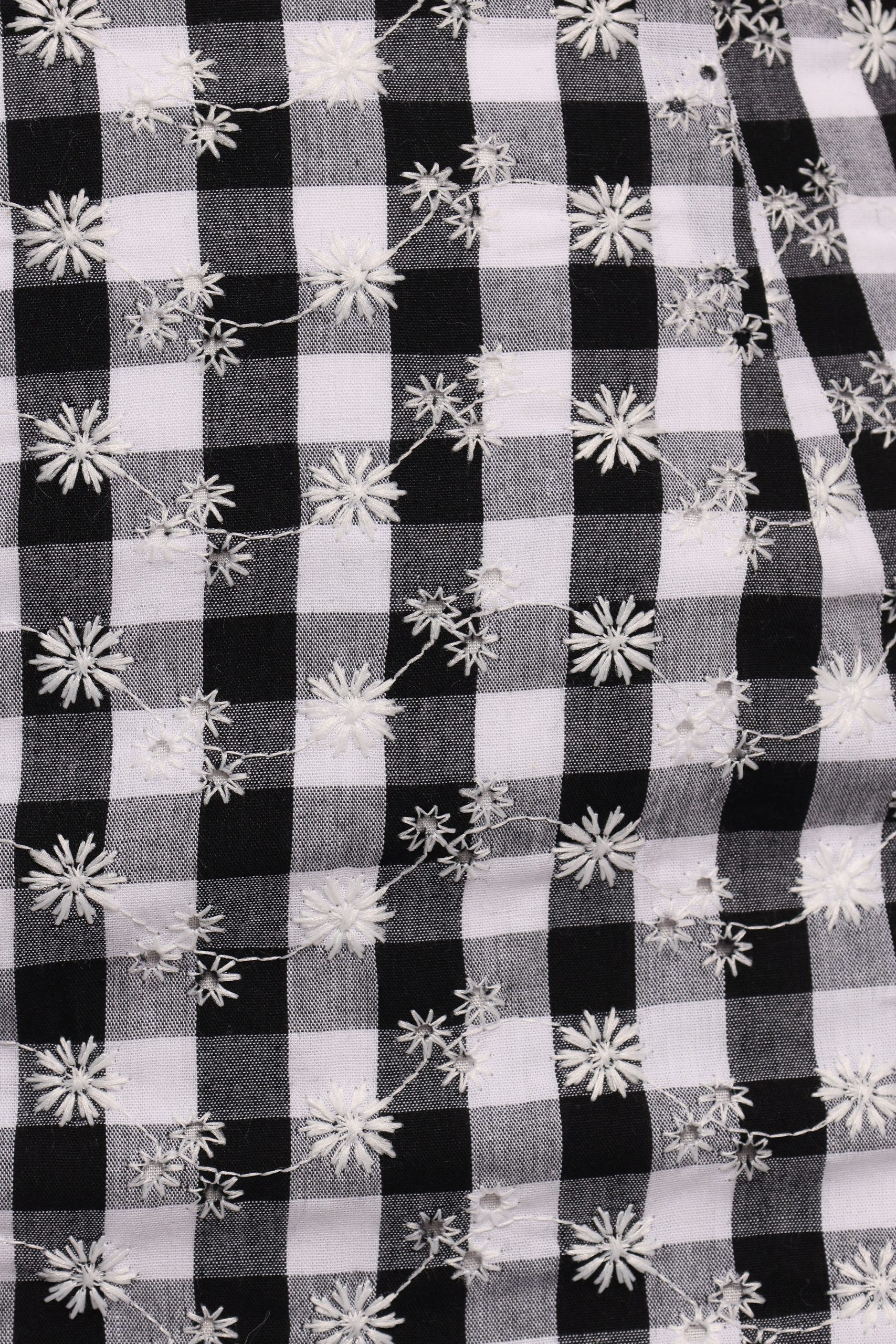 Clement Mini Skirt - Black White Gingham - Image 9