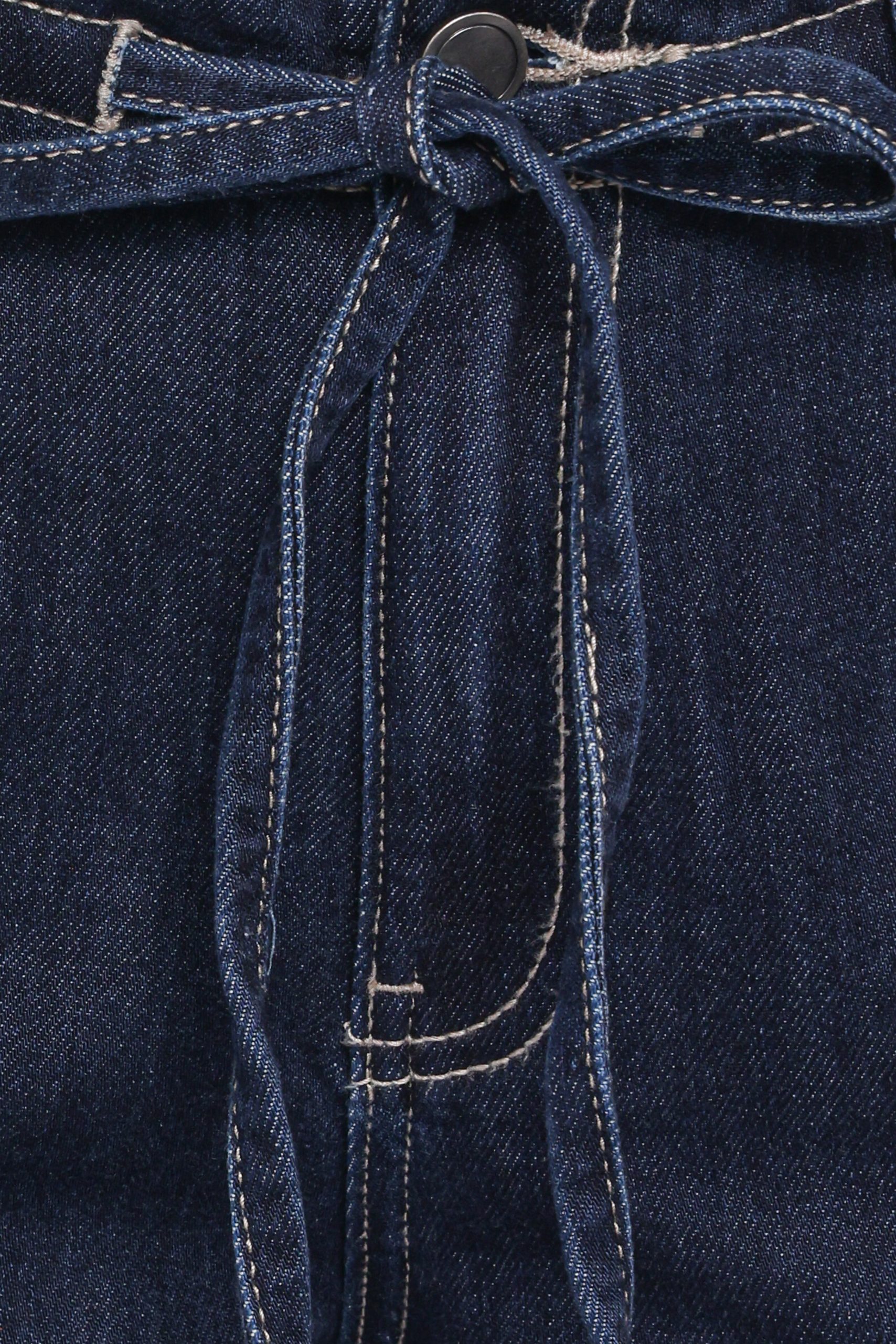 Clover Drawstring Wide Leg Jeans - Dark Wash - Image 6