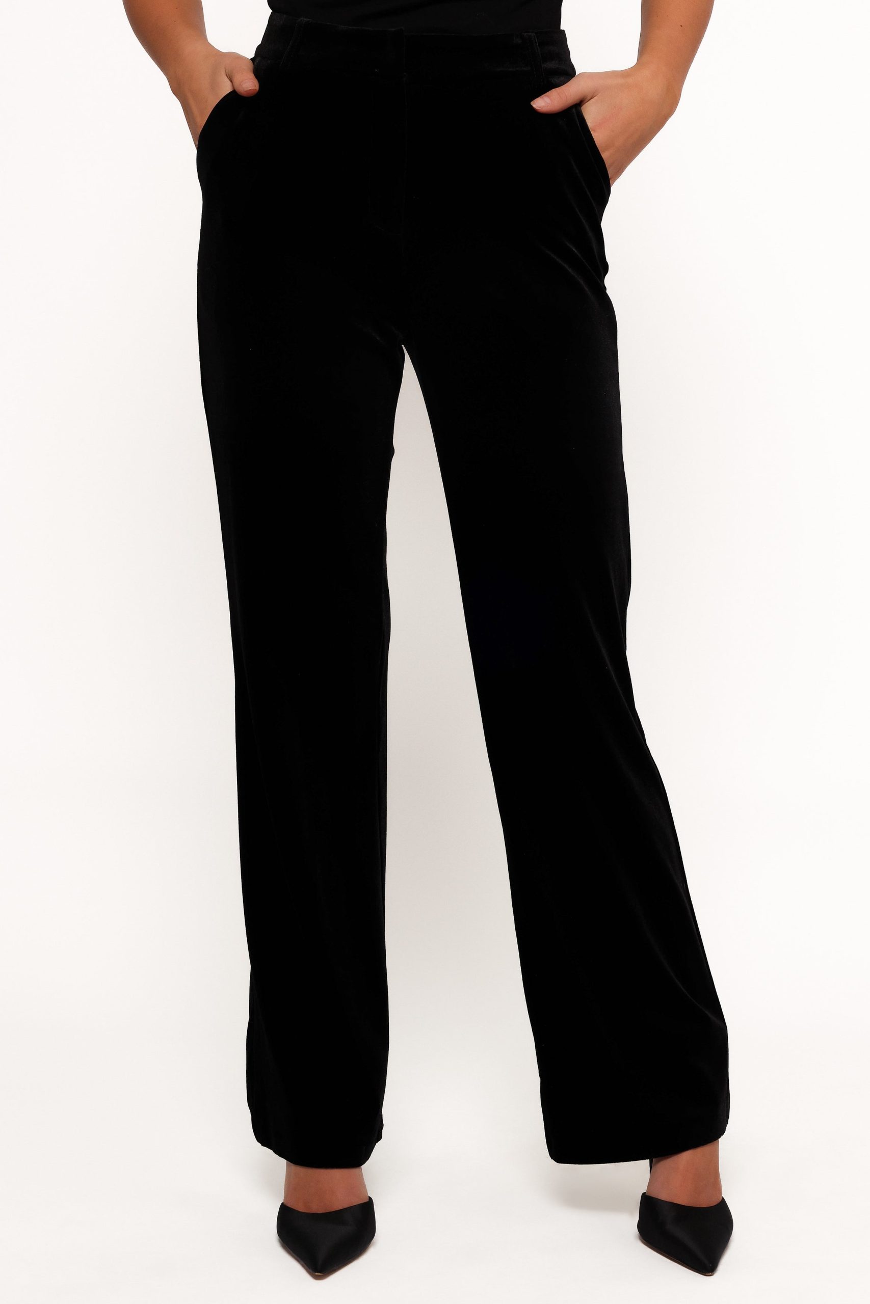 Darla Velvet Wide Leg Pants - Black - Image 6