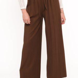 Davis Pleated Knit Pant - Brown