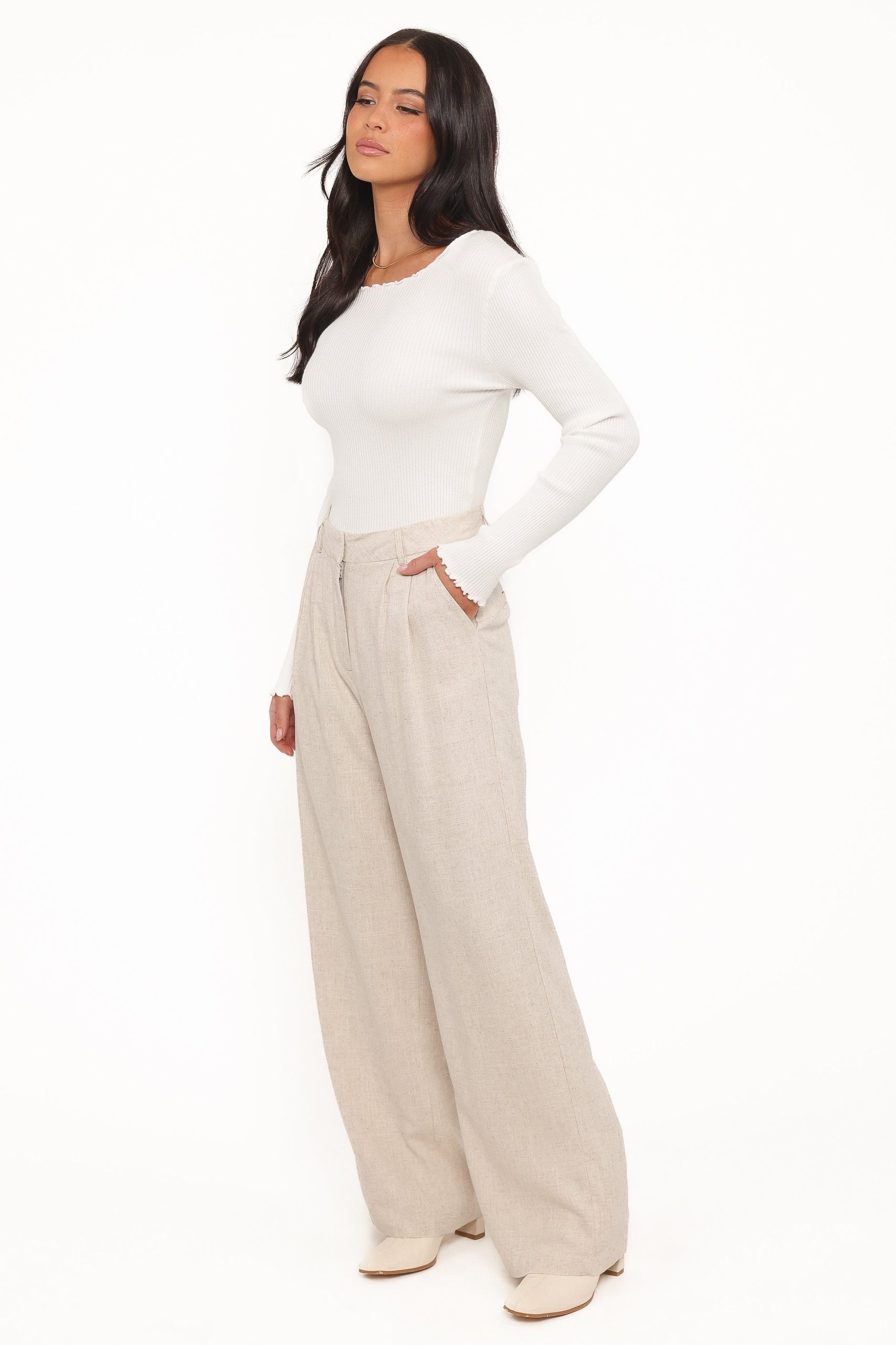 Dean Linen Pants - Beige - Image 4