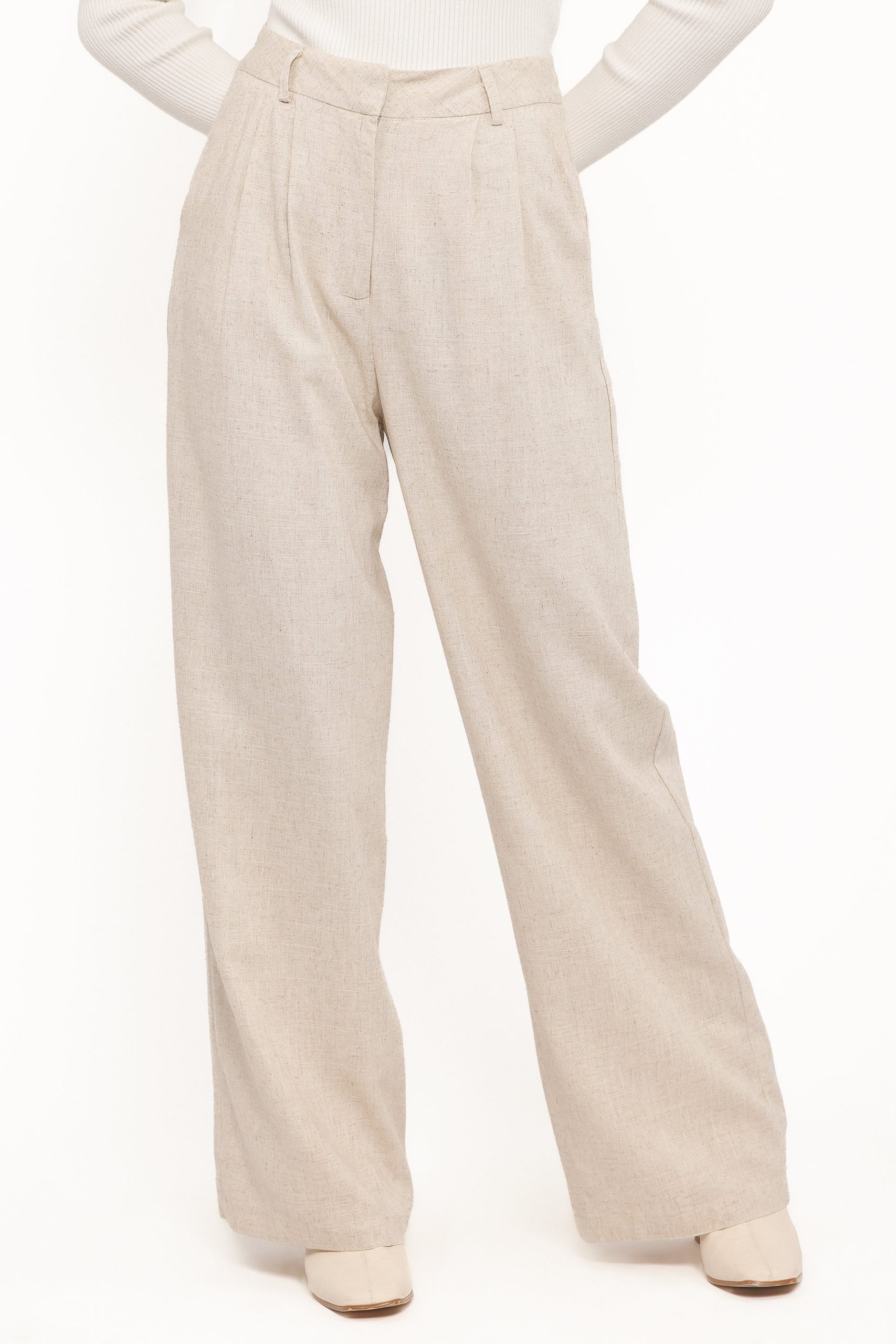 Dean Linen Pants - Beige - Image 3