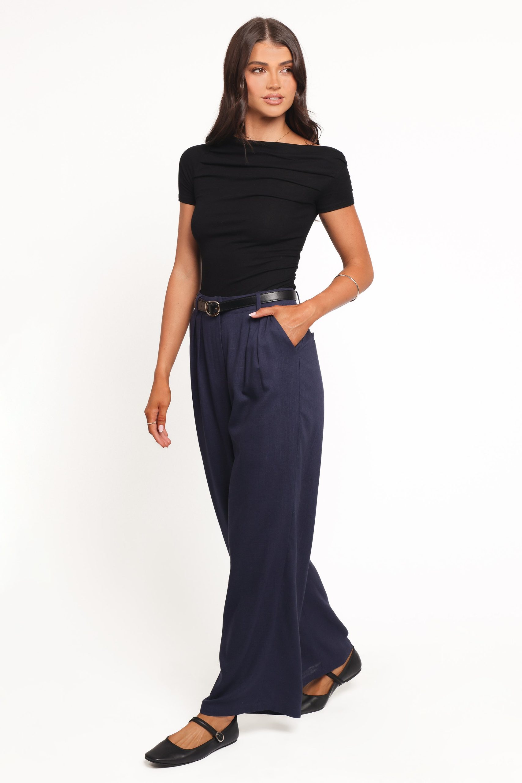 Dean Linen Pants - Navy - Image 3