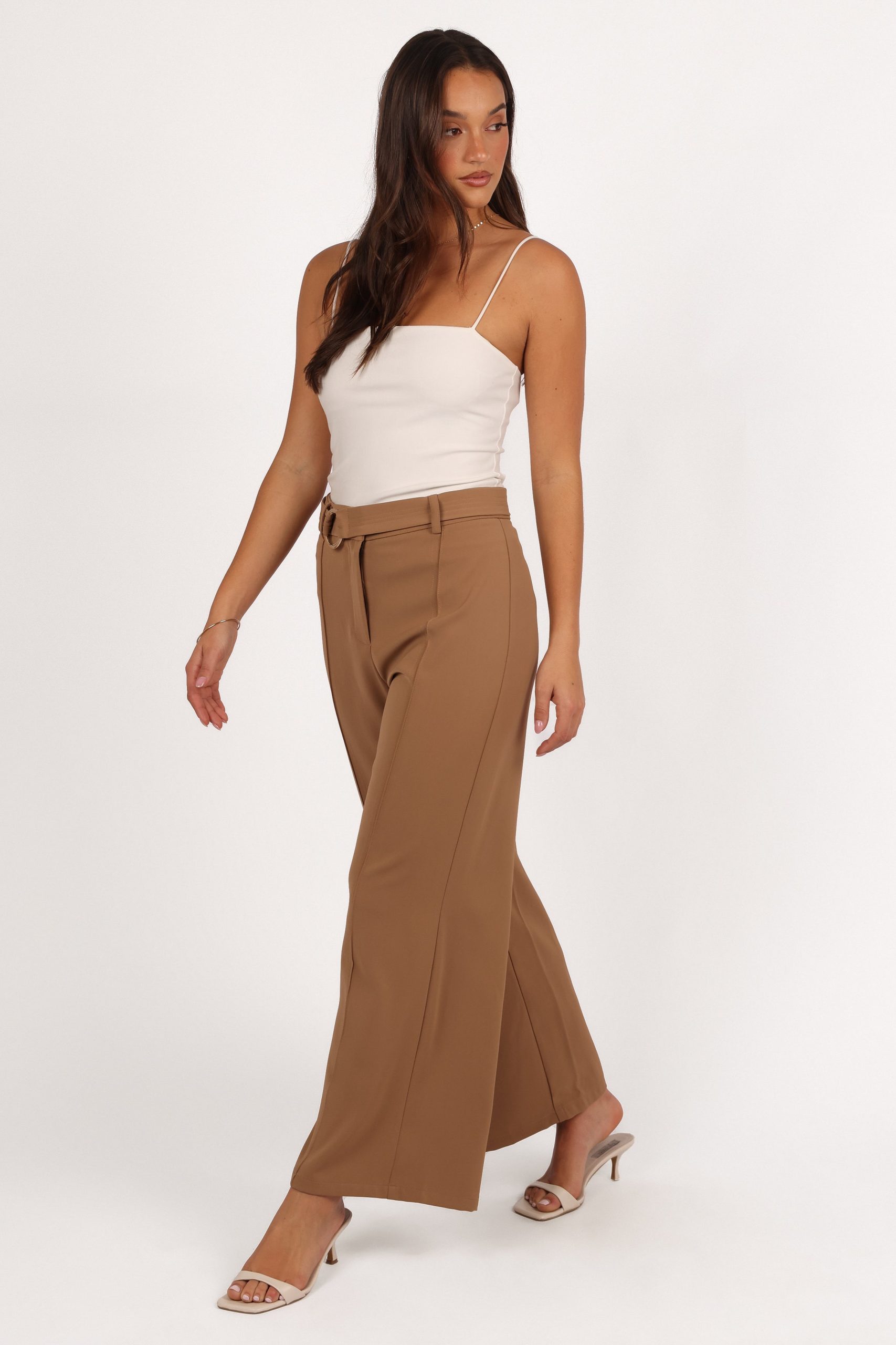 Elaine Belted Pant - Mocha - Image 3