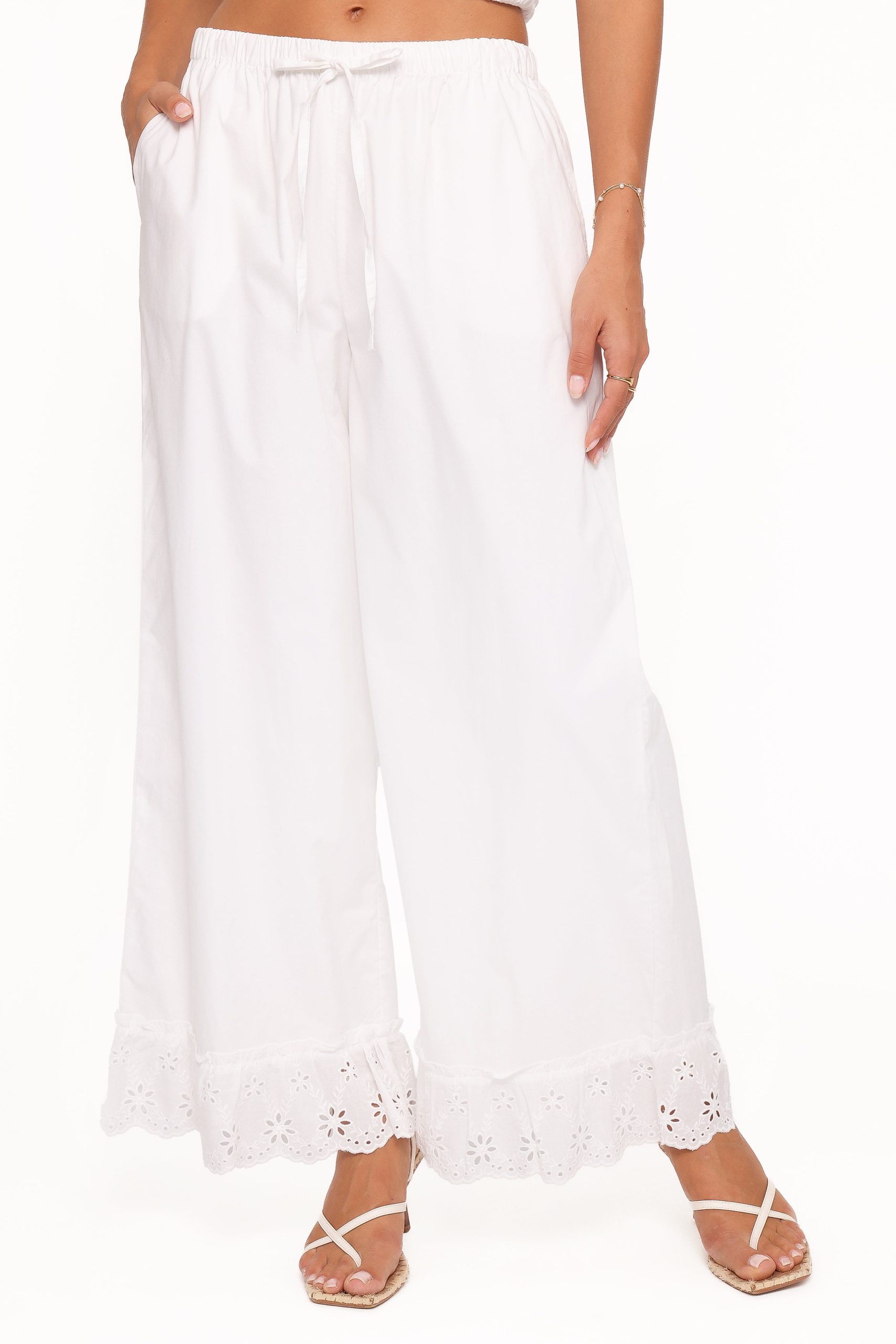 Eliska Frill Hem Pant - White - Image 3