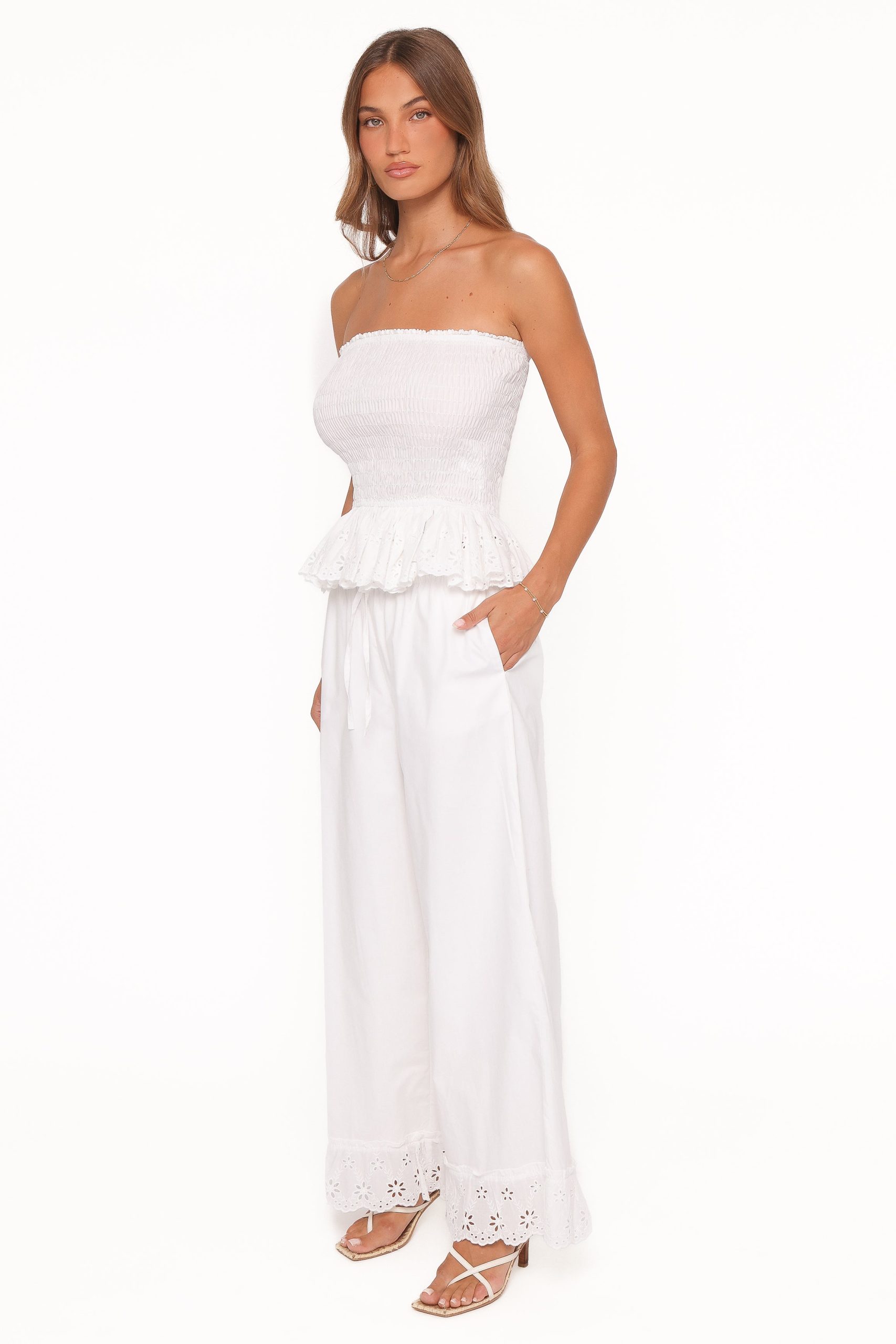 Eliska Frill Hem Pant - White - Image 4
