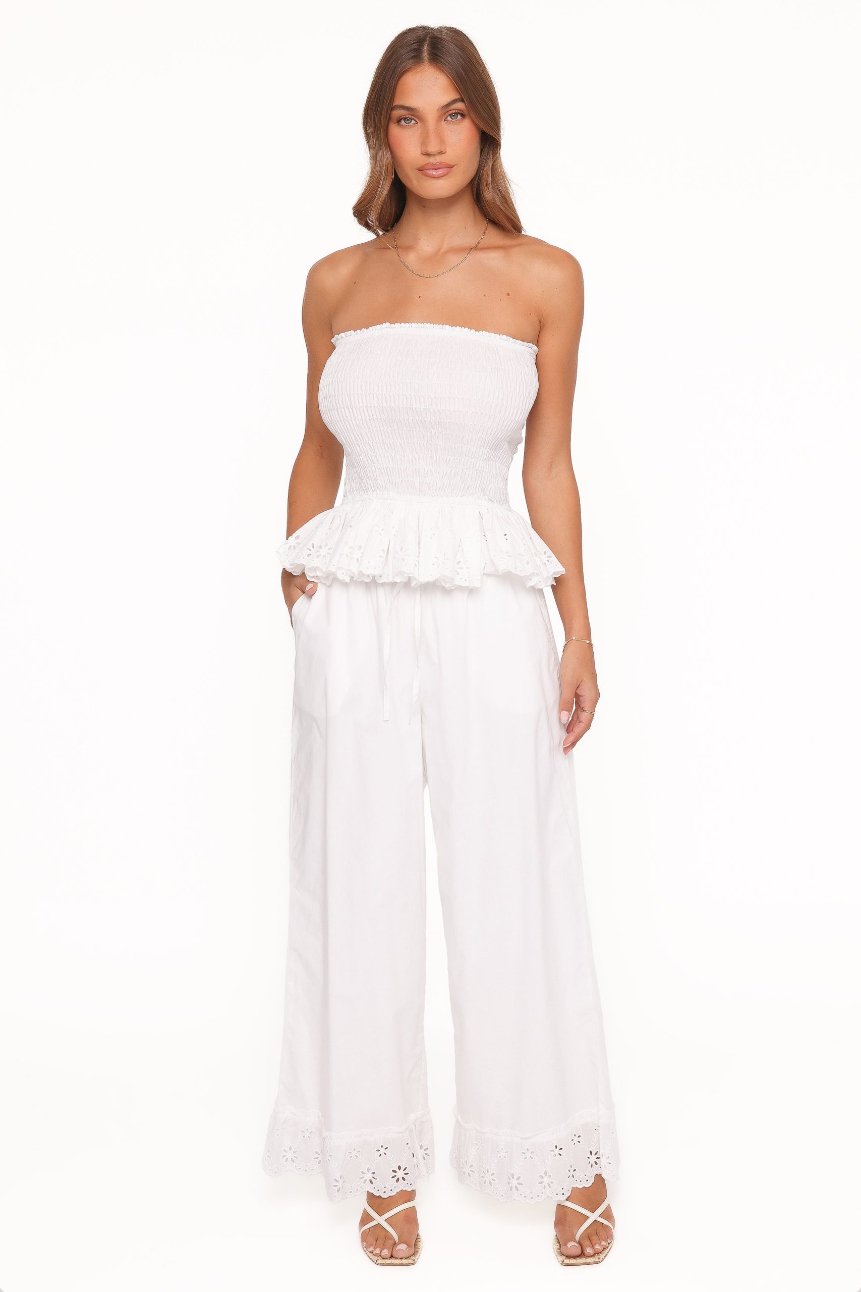 Eliska Frill Hem Pant - White - Image 2