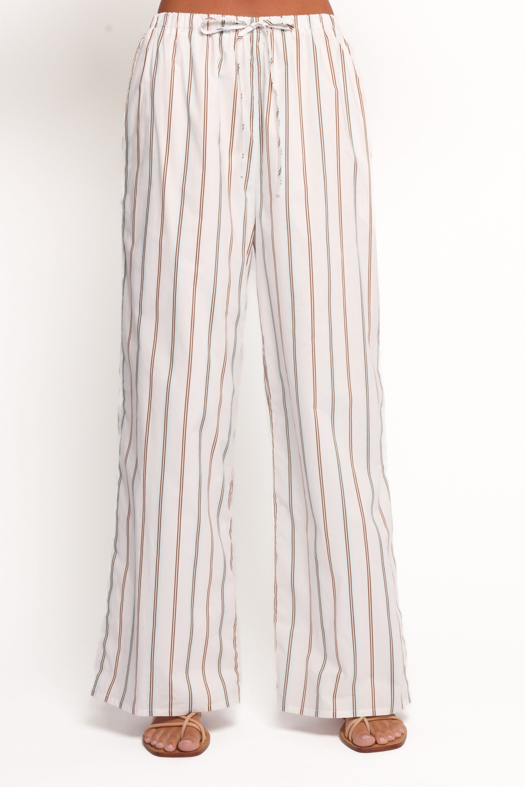 Ember Cotton Pants - Blue Brown Stripe - Image 2