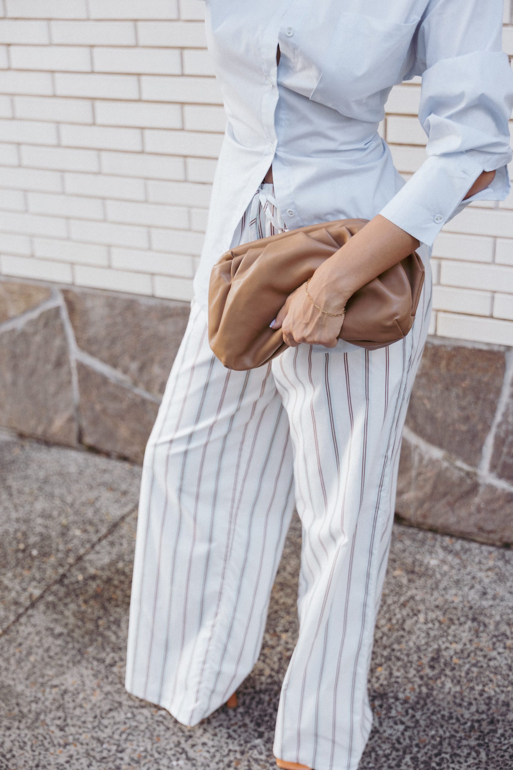 Ember Cotton Pants - Blue Brown Stripe - Image 7