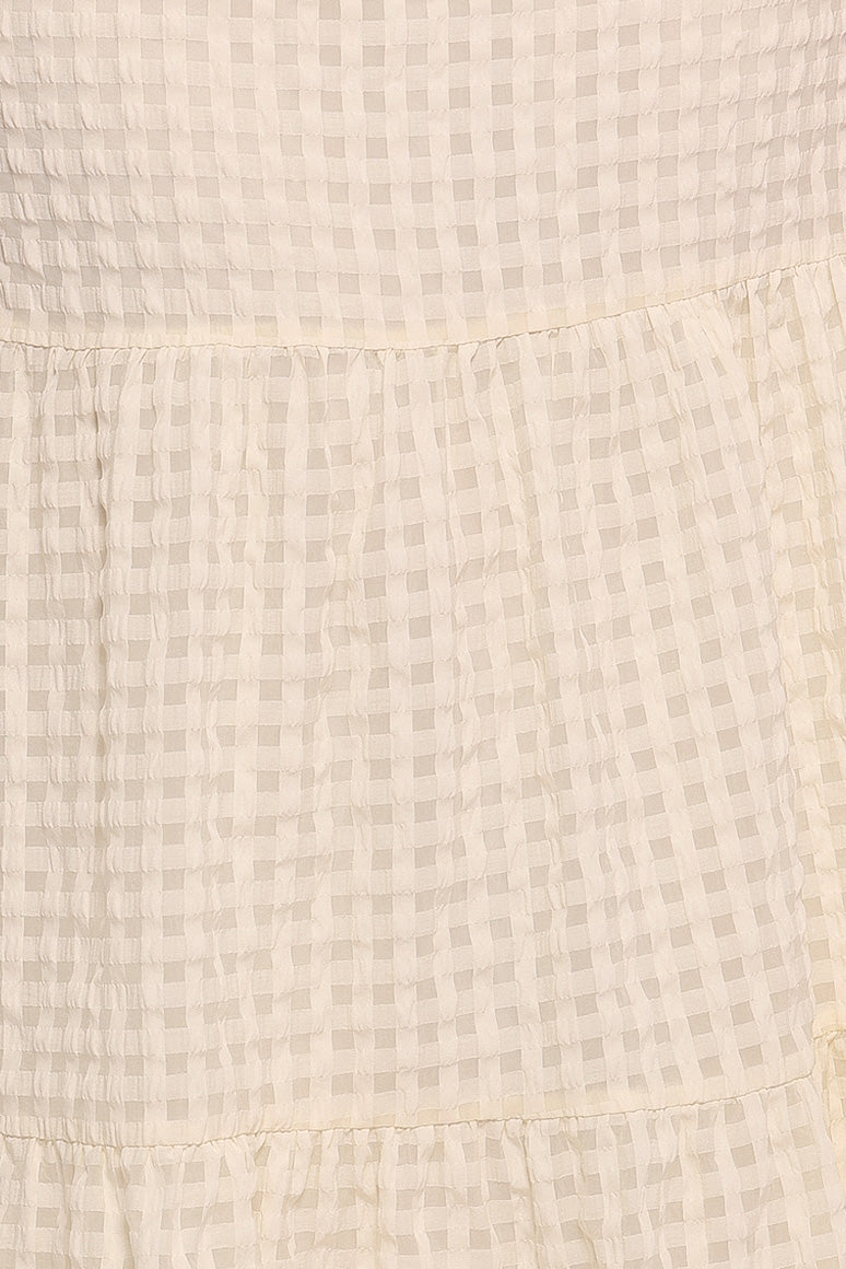 Farica Gingham Midi Skirt - Cream - Image 6