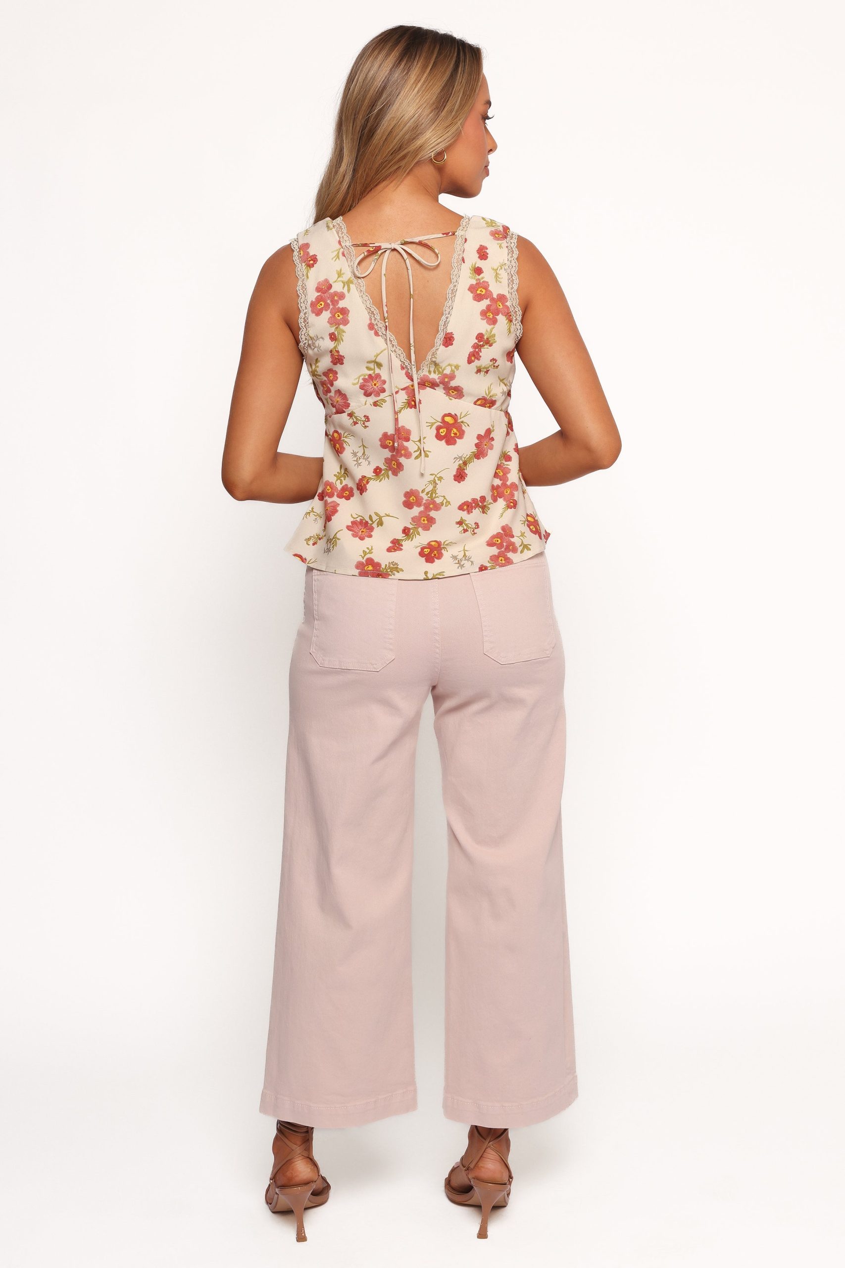 Gemma Cropped Wide Leg Jeans - Sepia Rose - Image 3