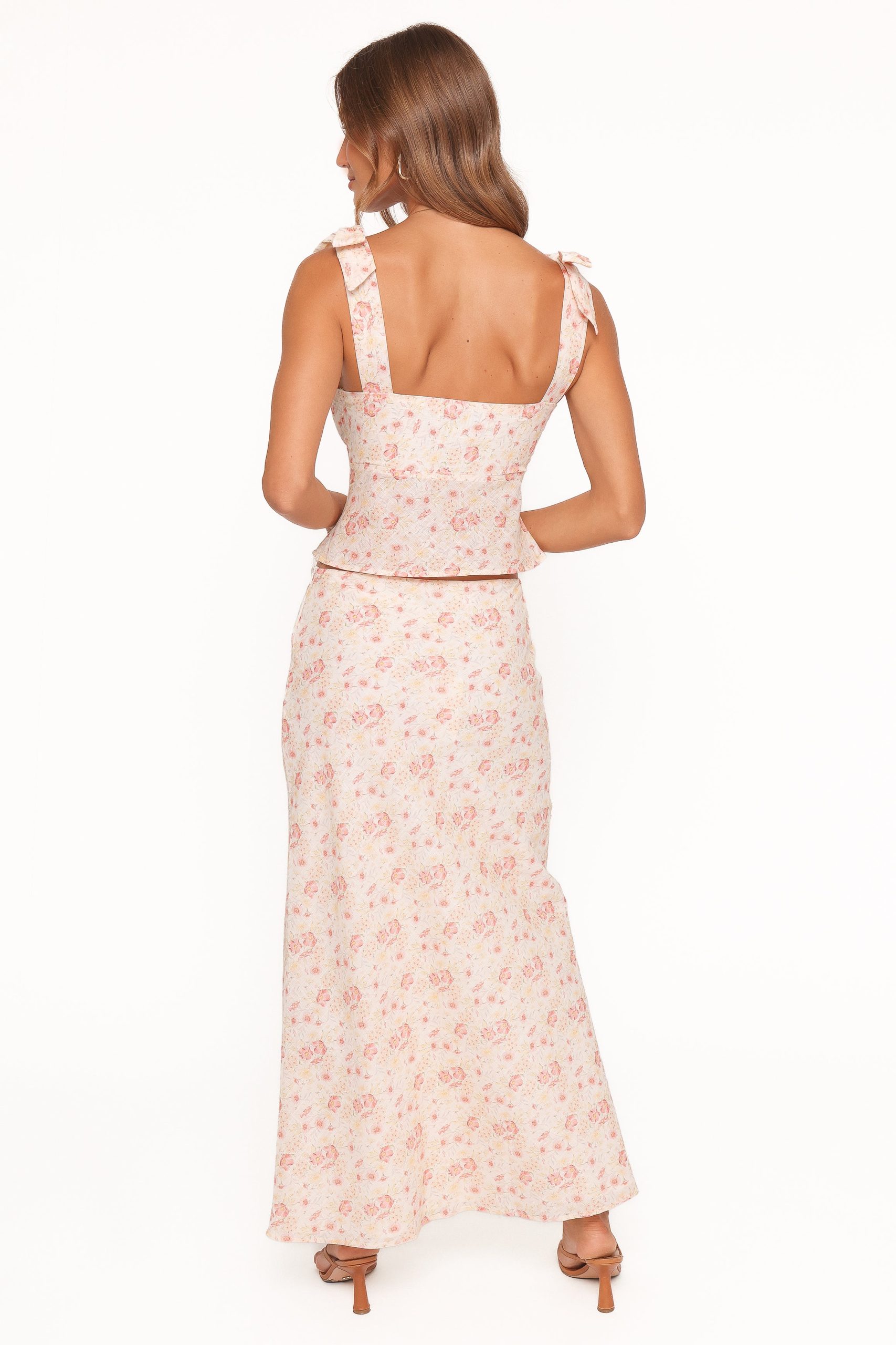 Giarda Maxi Skirt - Peach Ditsy Floral - Image 5
