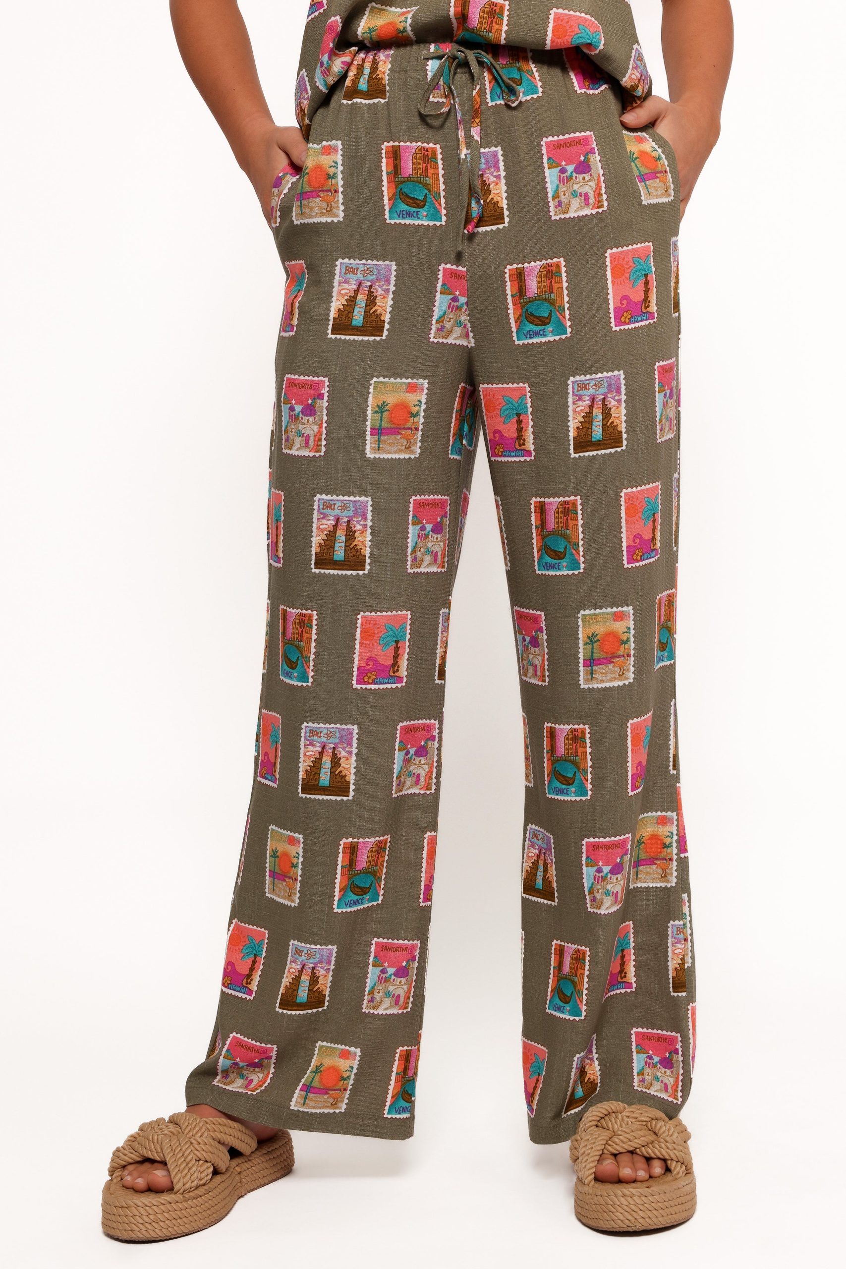 Hana Pants - Olive Print - Image 8