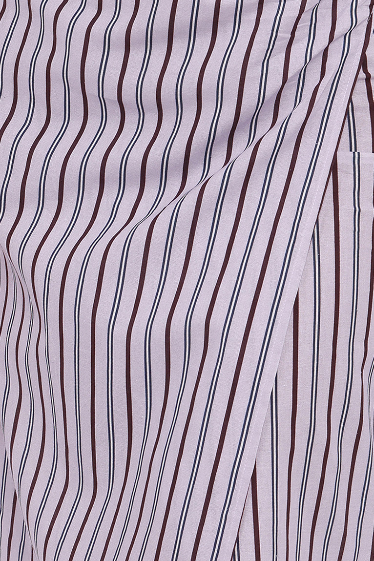 Jacey Wrap Midi Skirt - Midnight Stripe - Image 5