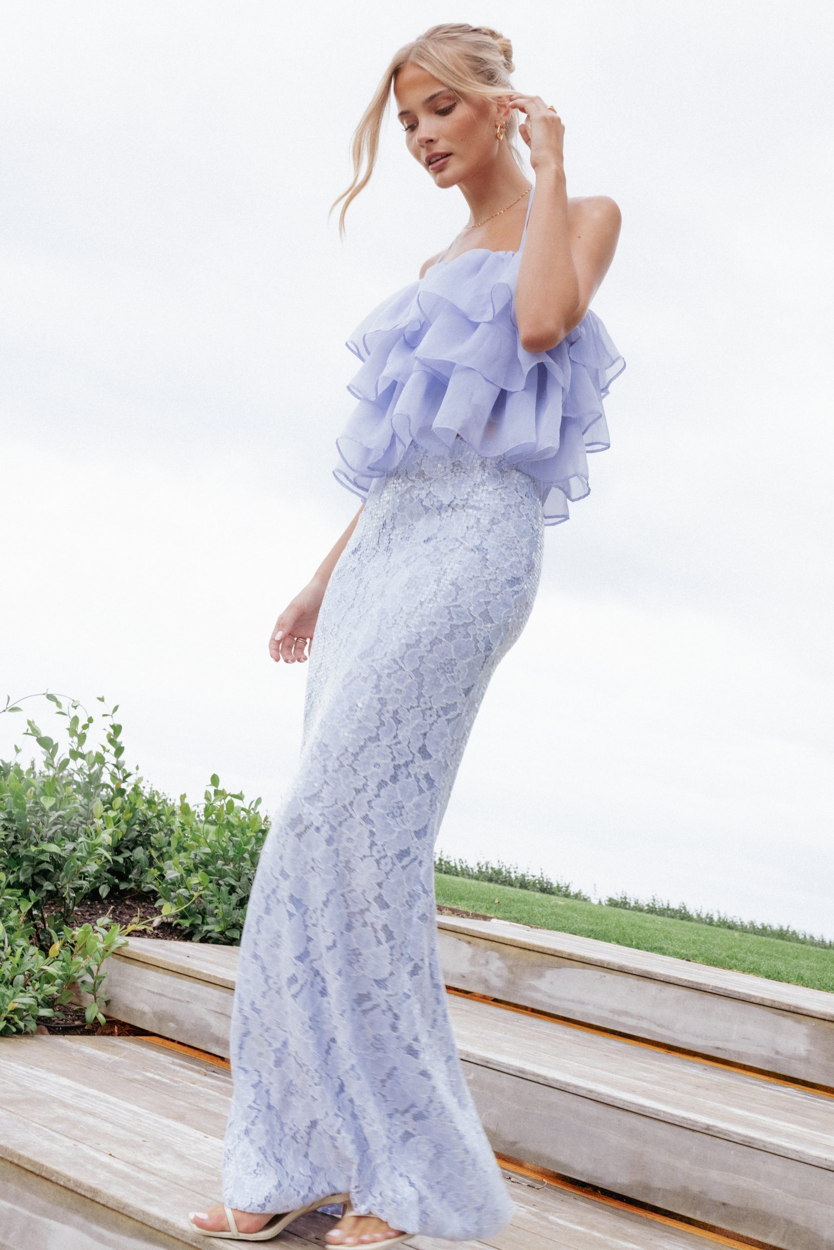 Jennings Lace Maxi Skirt - Blue Sequin - Image 8