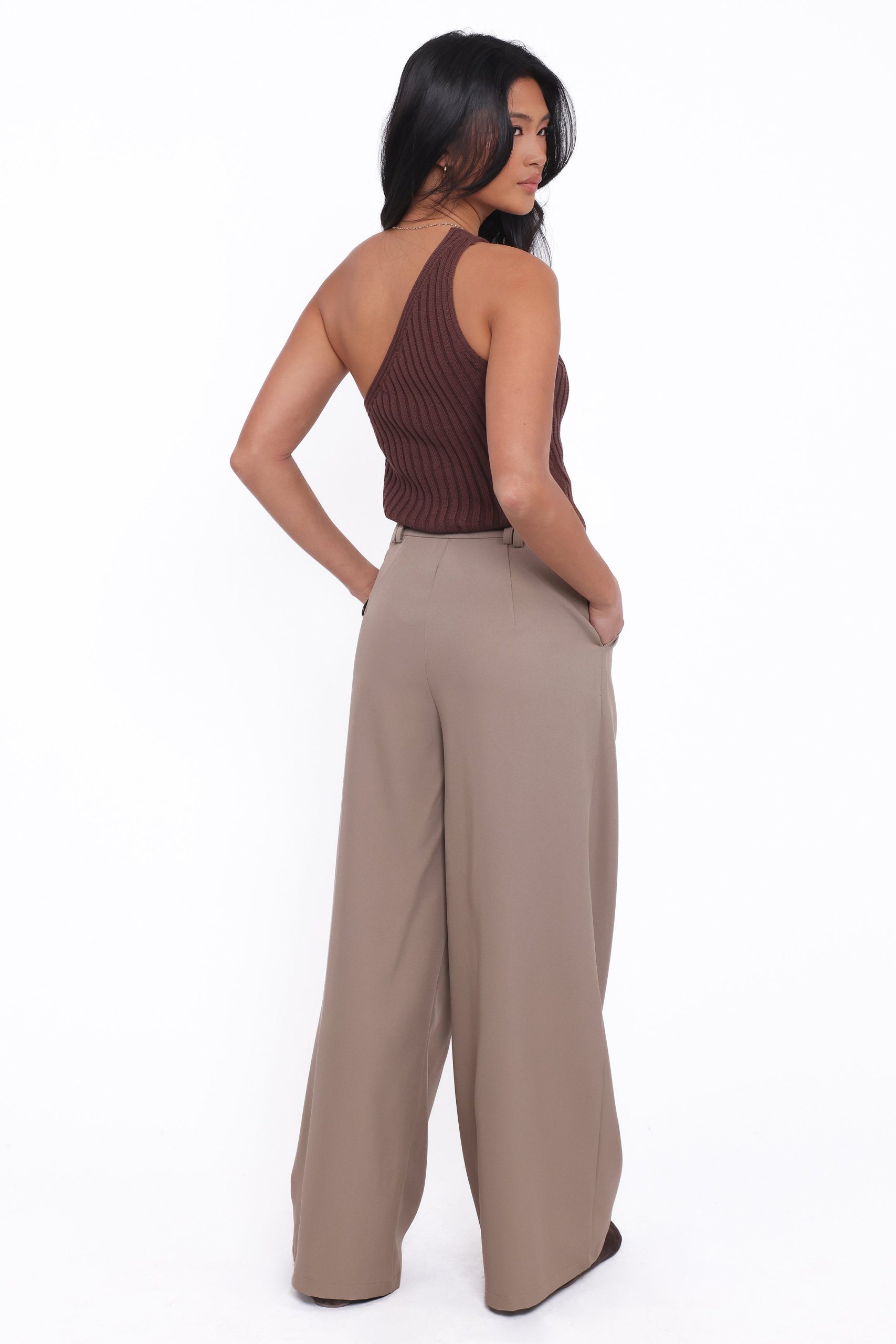 Kathryn Wide Leg Pant - Beige - Image 4