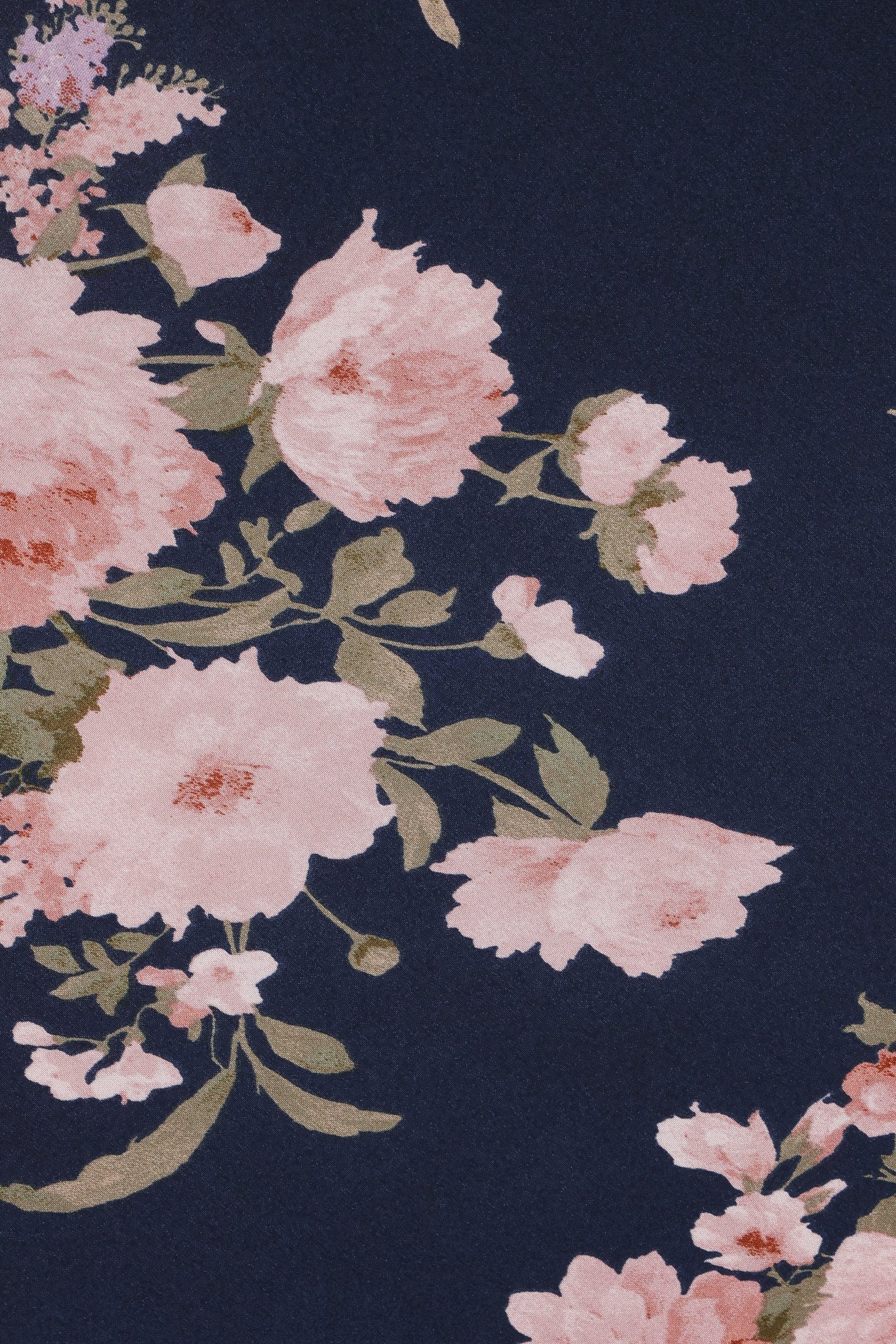 Kenna Satin Midi Skirt - Navy Floral - Image 6