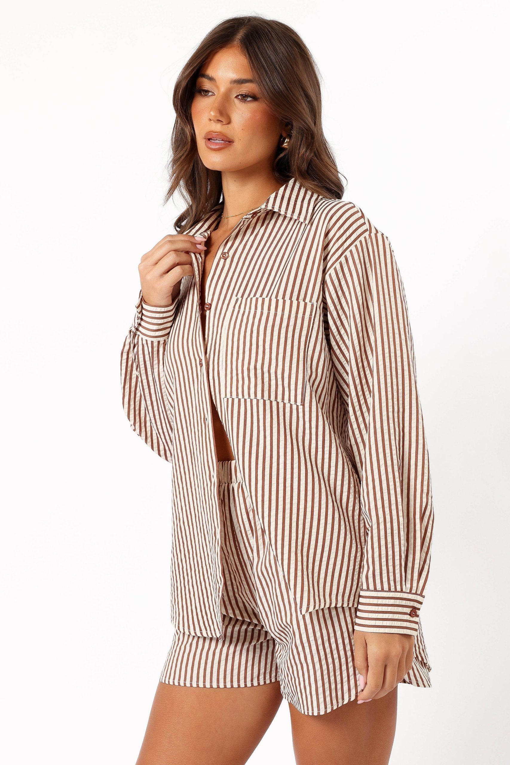 Kennie Shorts - Brown Stripe - Image 3