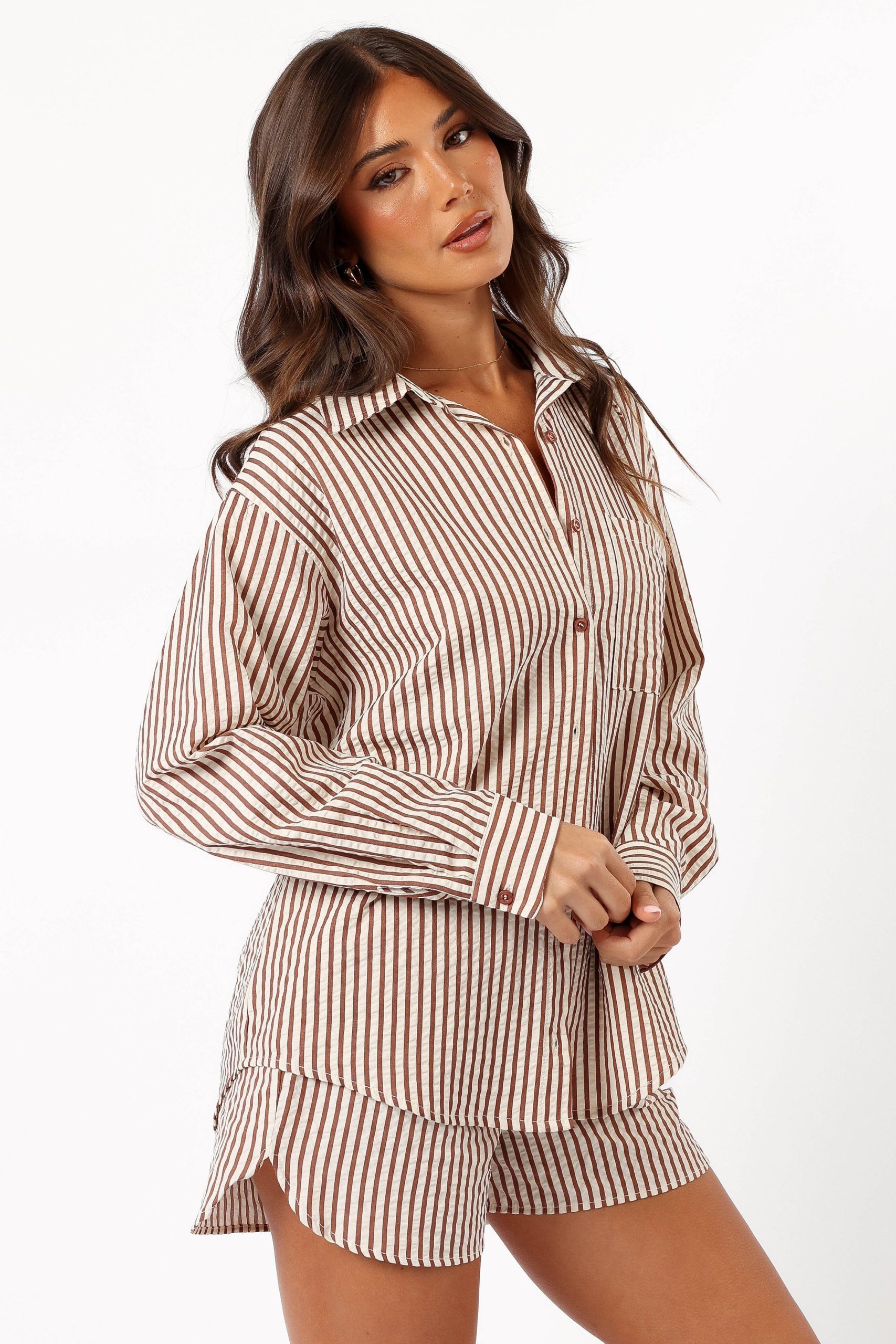 Kennie Shorts - Brown Stripe - Image 4