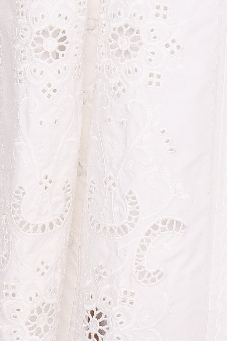 Kye Midi Skirt - White Broderie - Image 5