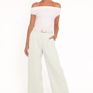 Lia Wide Leg Pant - Sage Green
