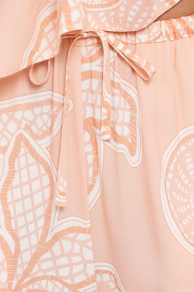 Lira Tie Waist Pant - Peach Floral - Image 7