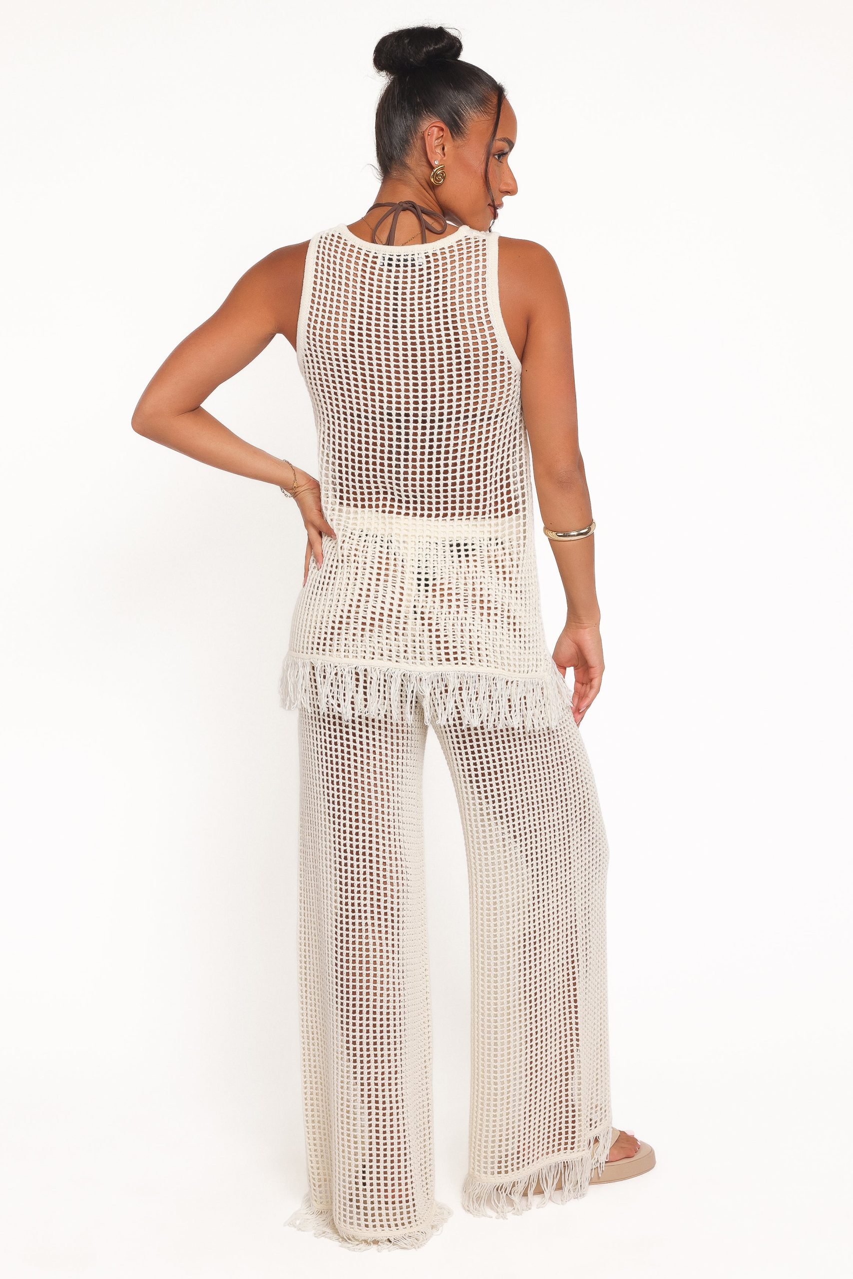 Lorna Knitted Pant - Off White - Image 5
