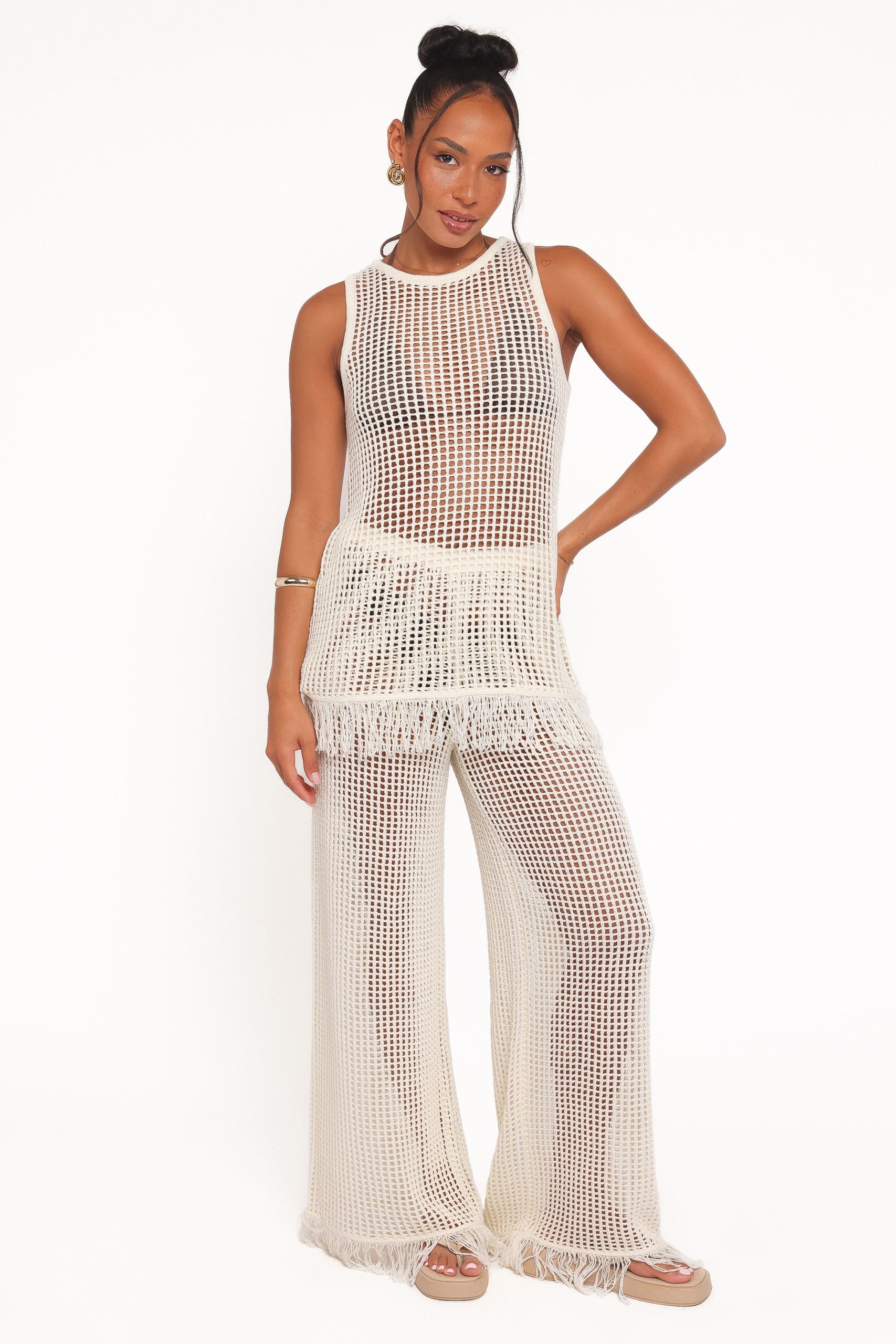 Lorna Knitted Pant - Off White - Image 6