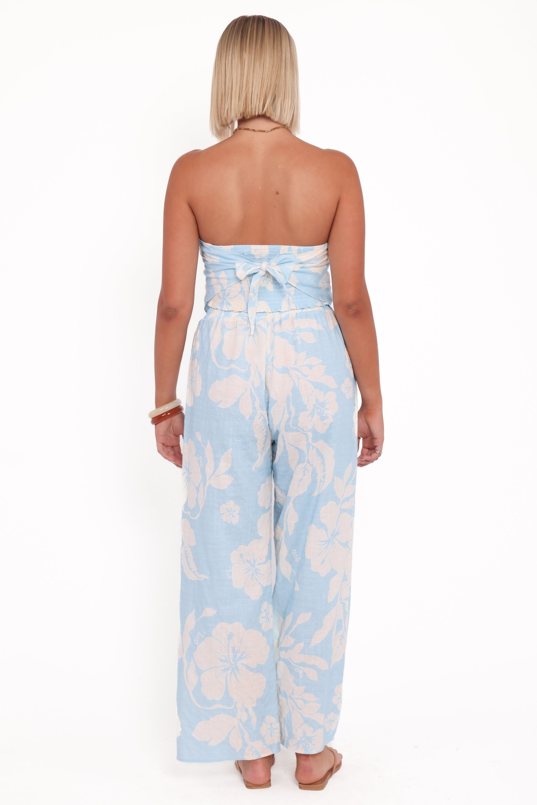 Lourdes Wide Leg Pant - Blue Hibiscus - Image 4