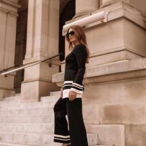 Lowell Pants - Black Off White