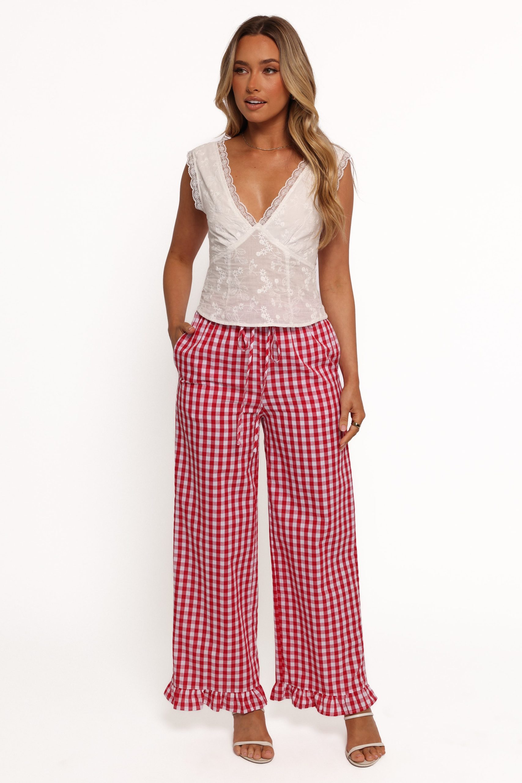 Marina Pant - Red Gingham - Image 3