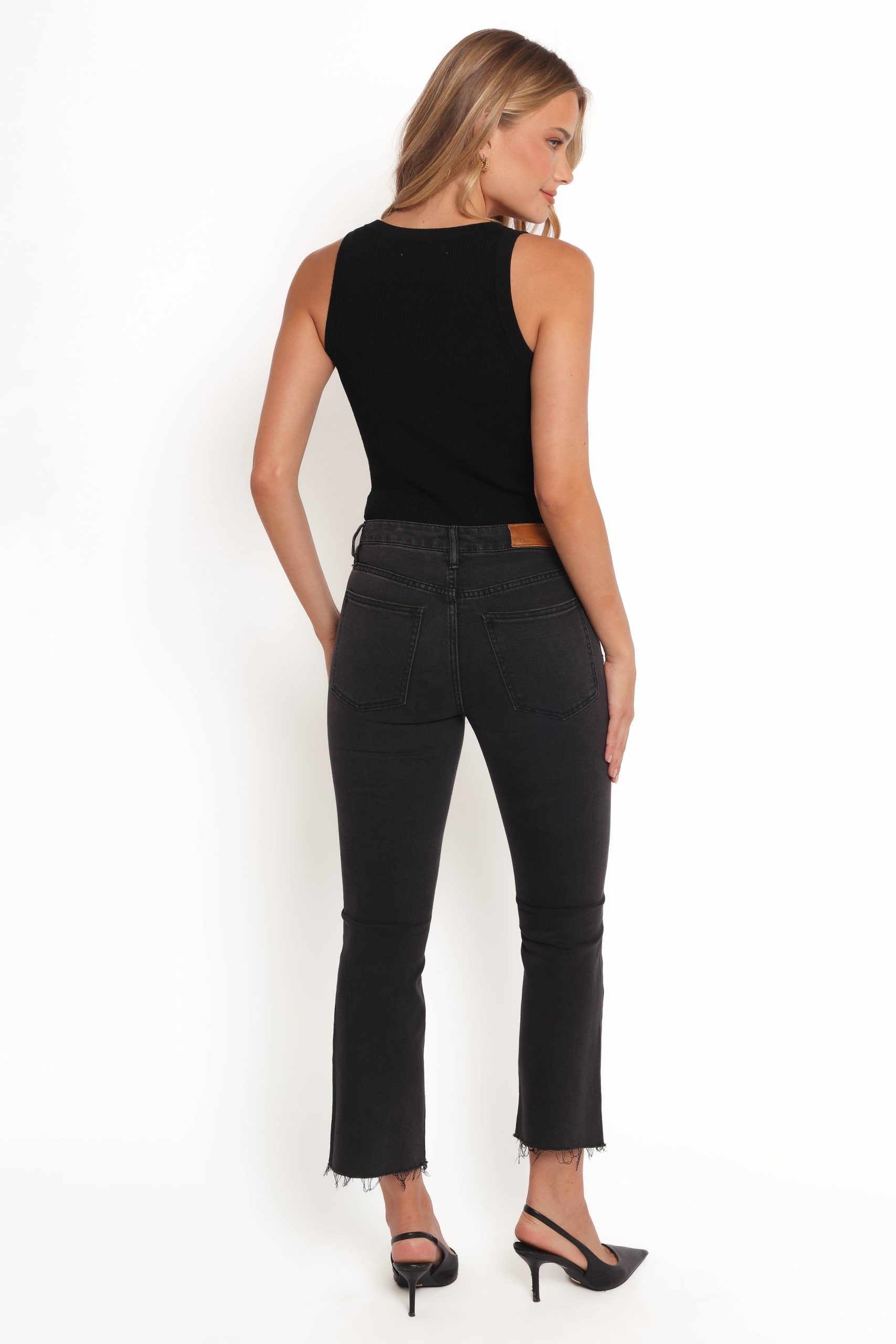 Marlow Mid Rise Crop Flare Jeans - Psych - Image 4