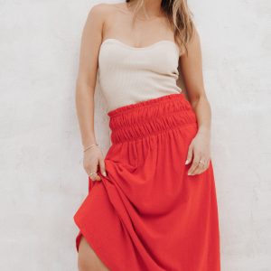 Mattea Maxi Skirt - Red