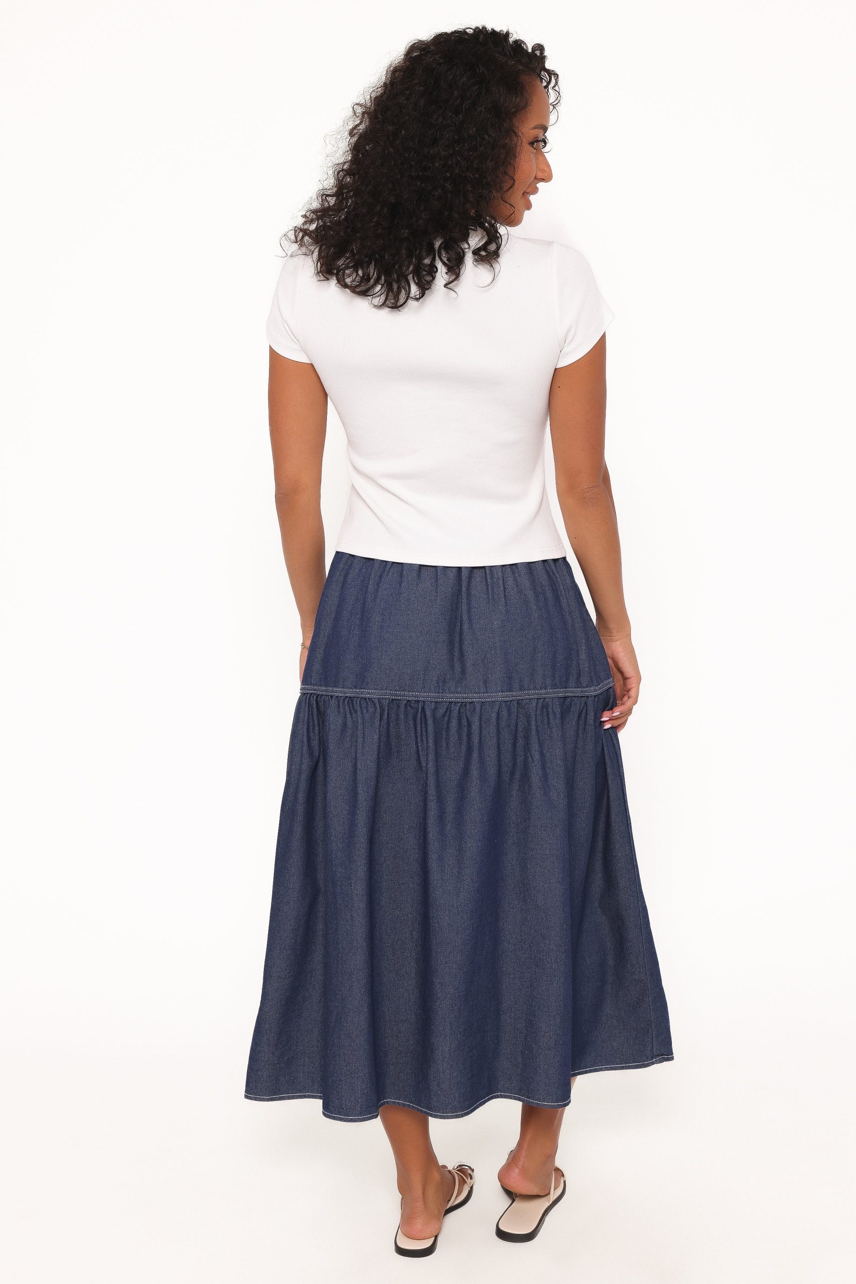 Meadow Midi Denim Skirt - Dark Wash - Image 5