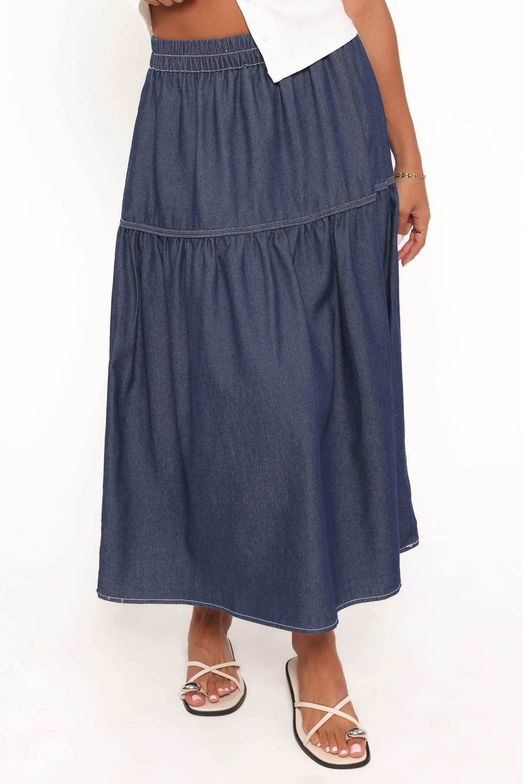 Meadow Midi Denim Skirt - Dark Wash - Image 3