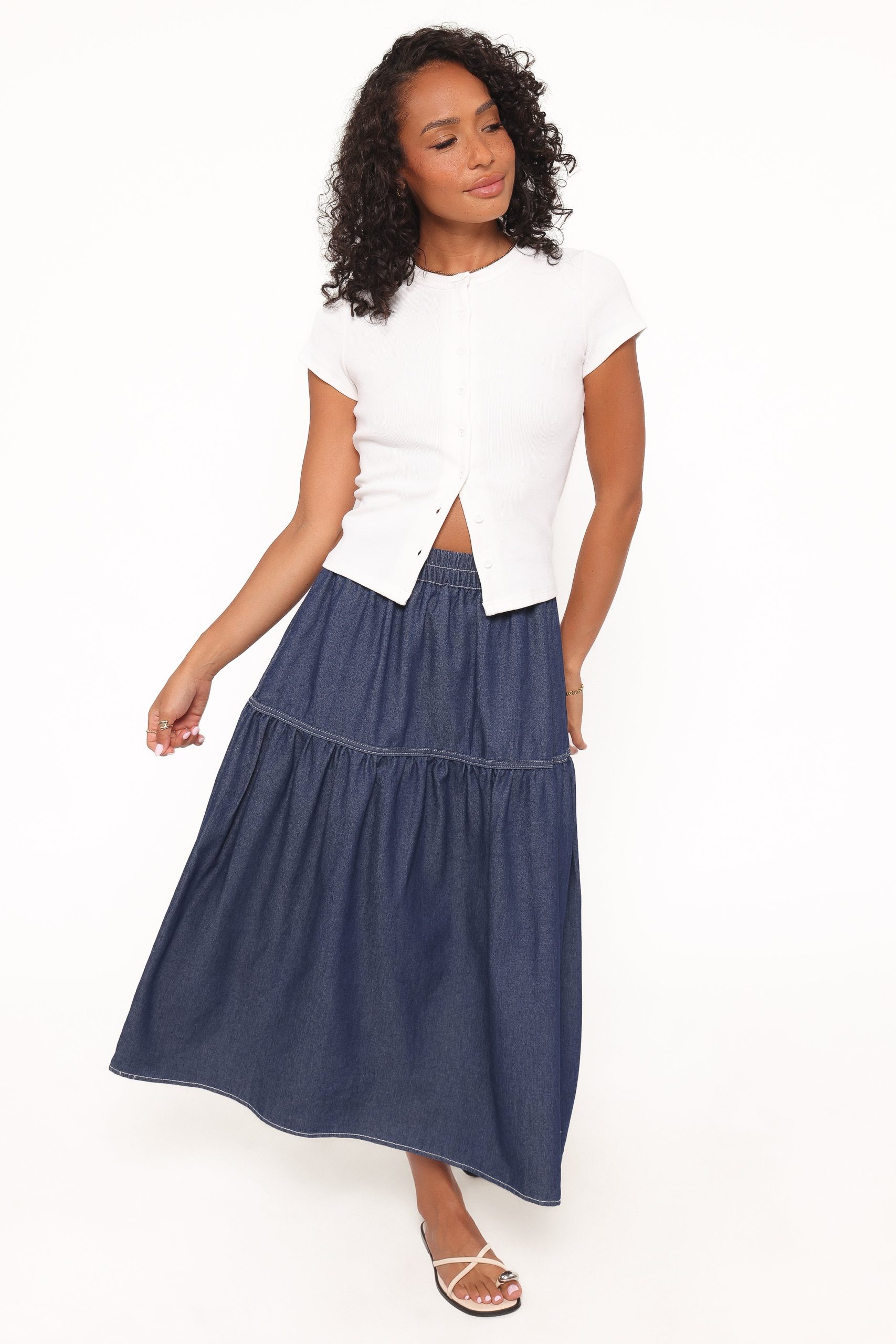 Meadow Midi Denim Skirt - Dark Wash - Image 2