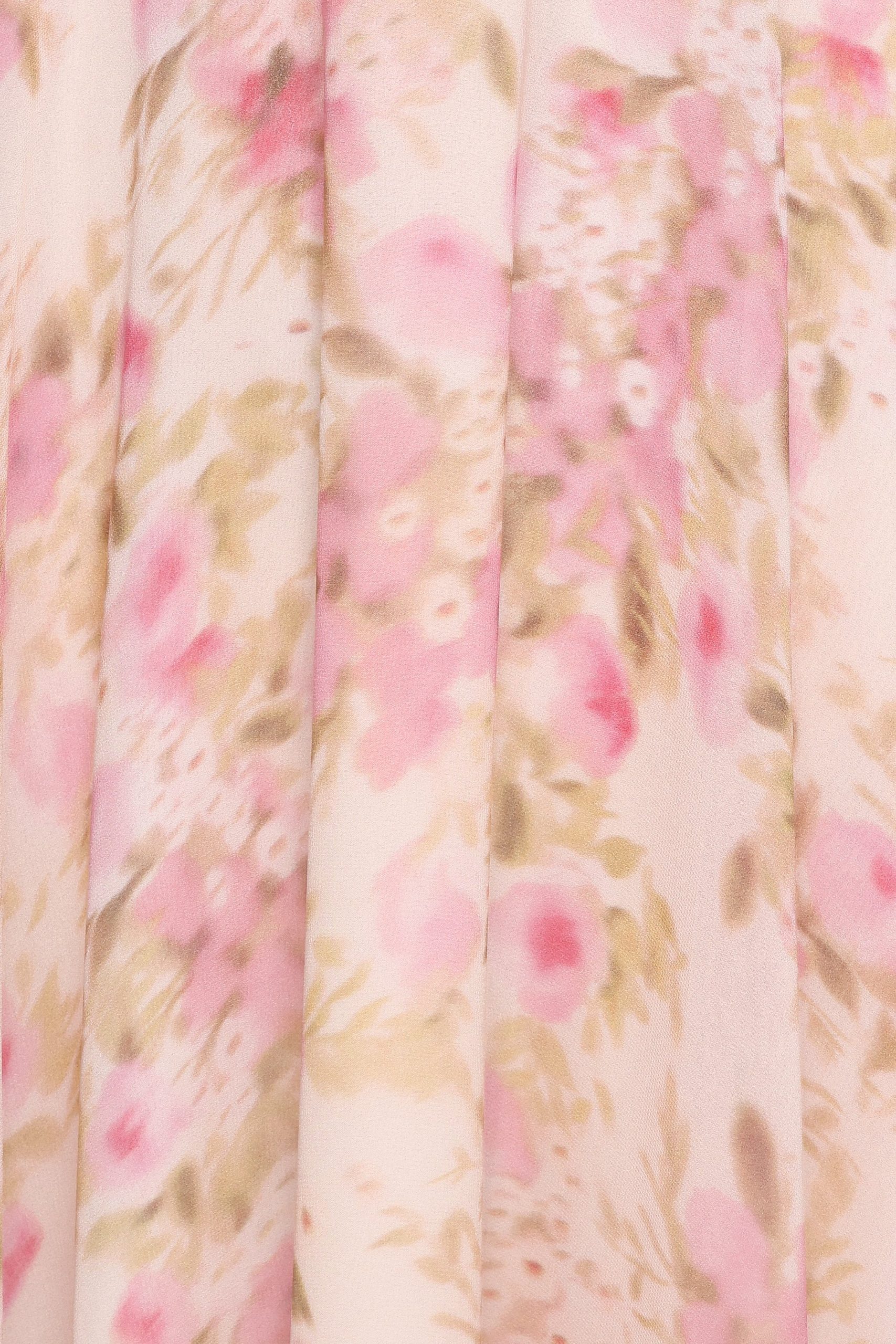 Mena Pleated Maxi Skirt - Blurred Pink Floral - Image 6