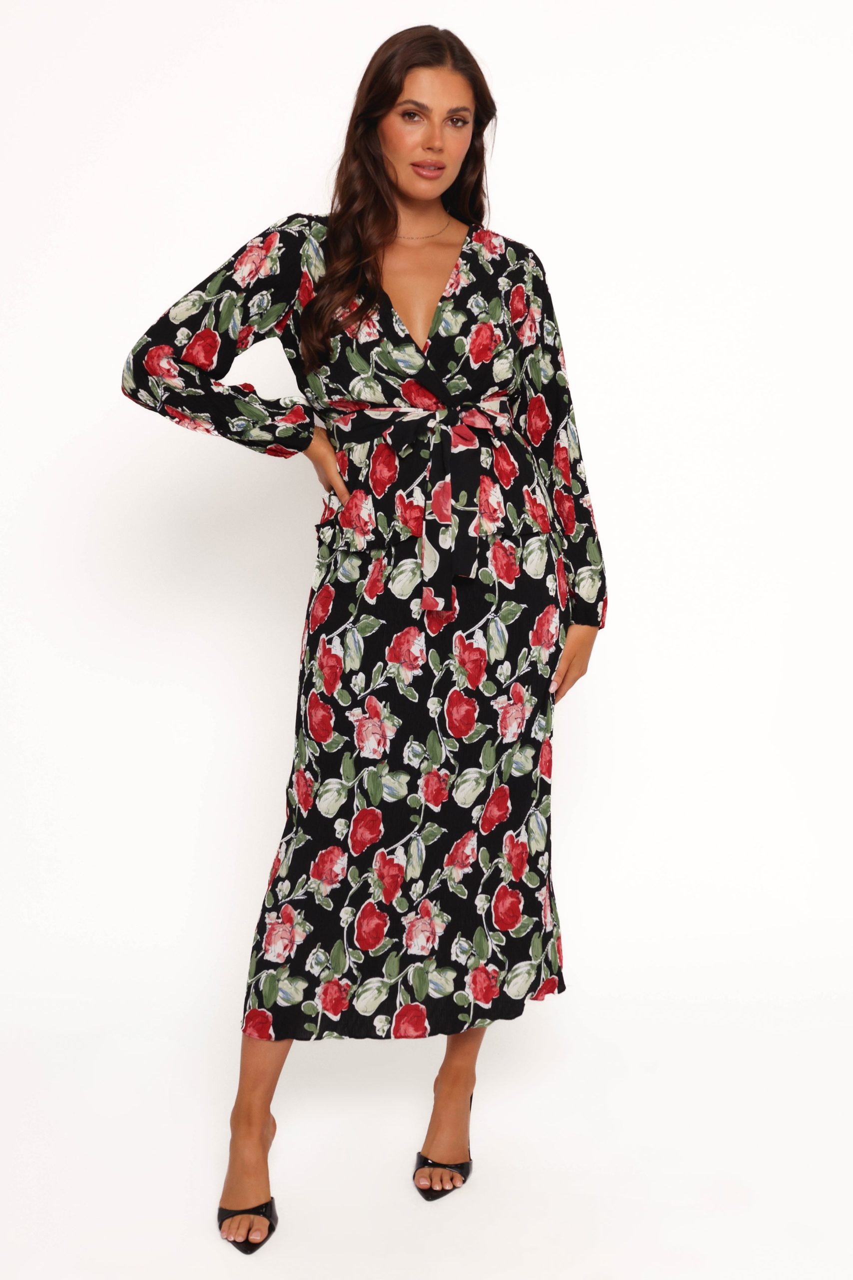 Minelli Pleat Midi Skirt - Black Rose - Image 3