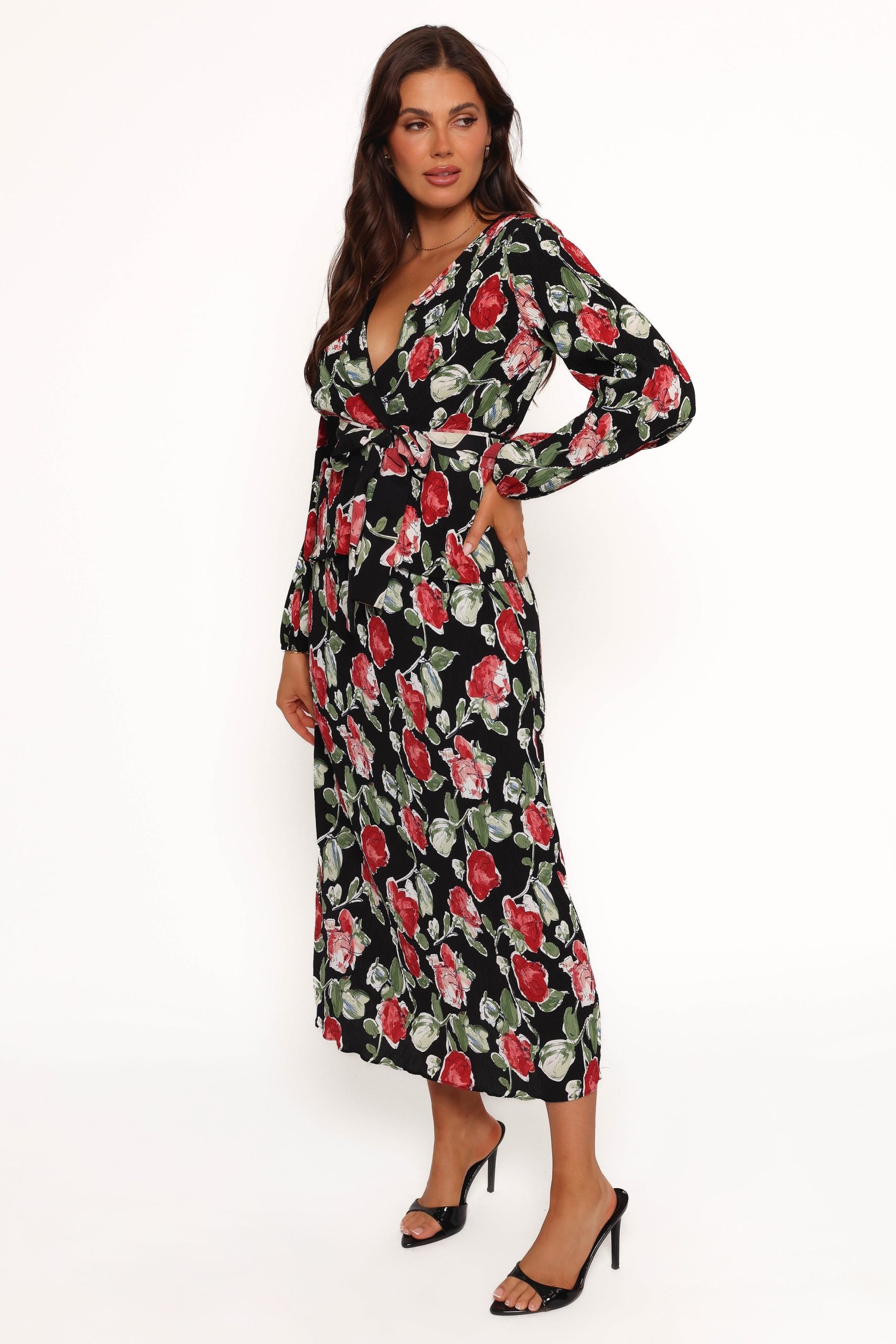 Minelli Pleat Midi Skirt - Black Rose - Image 4