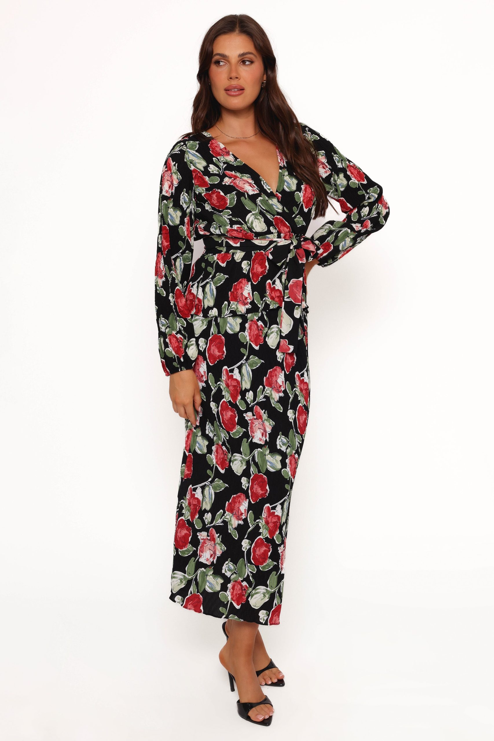 Minelli Pleat Midi Skirt - Black Rose - Image 6
