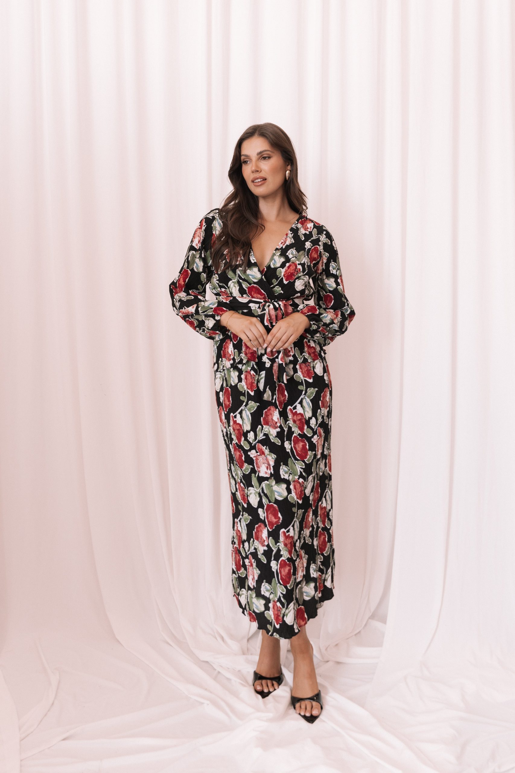 Minelli Pleat Midi Skirt - Black Rose - Image 2